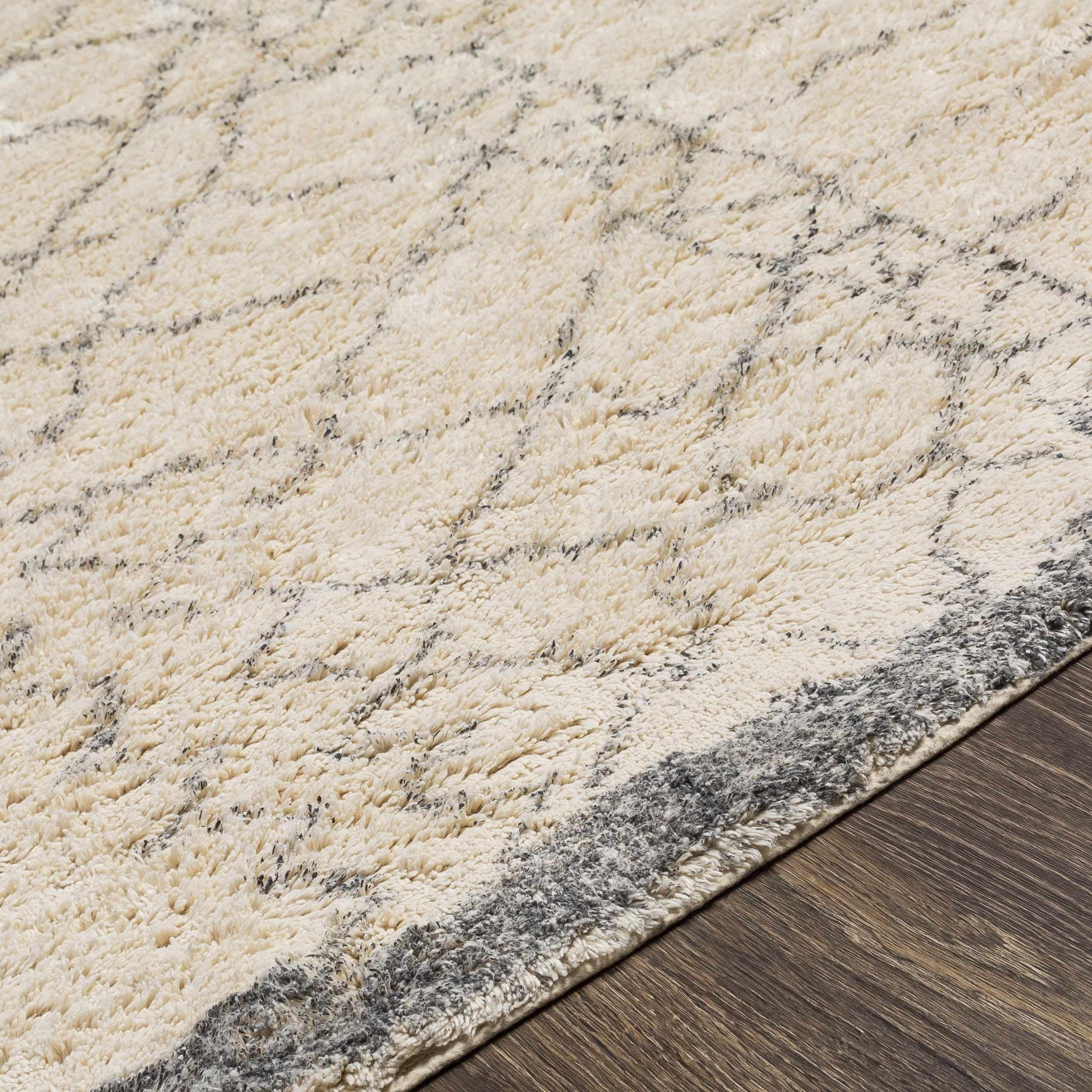 Bohemian Transitional Area Rug for Living Room & Bedroom - Gray & Cream 2'6