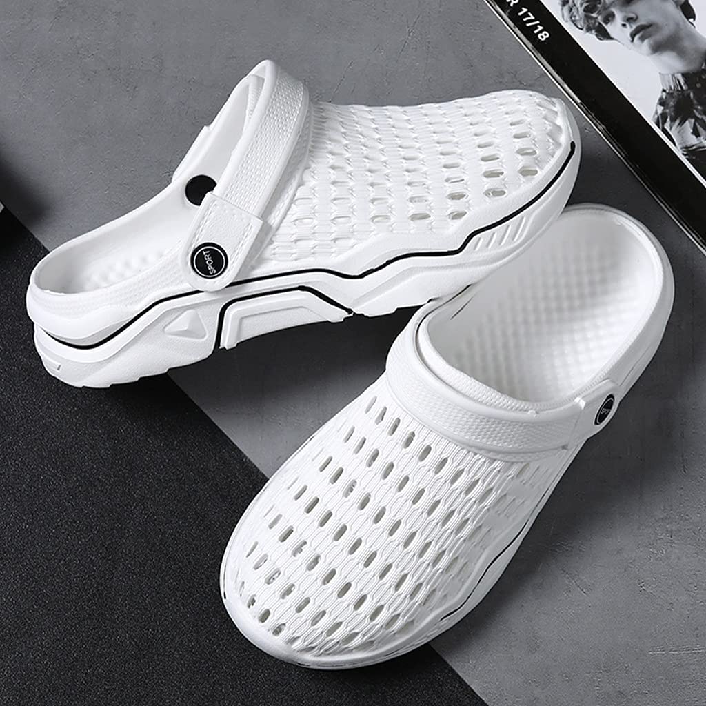 **Men's Classic Lined Clog Garden Shoes - Lightweight Slip-On Mules Sandals with Arch Support | Ultra Soft & Comfortable for All-Day Wear | Unisex Outdoor Walking Slippers for Summer, Beach, and Yard Work**