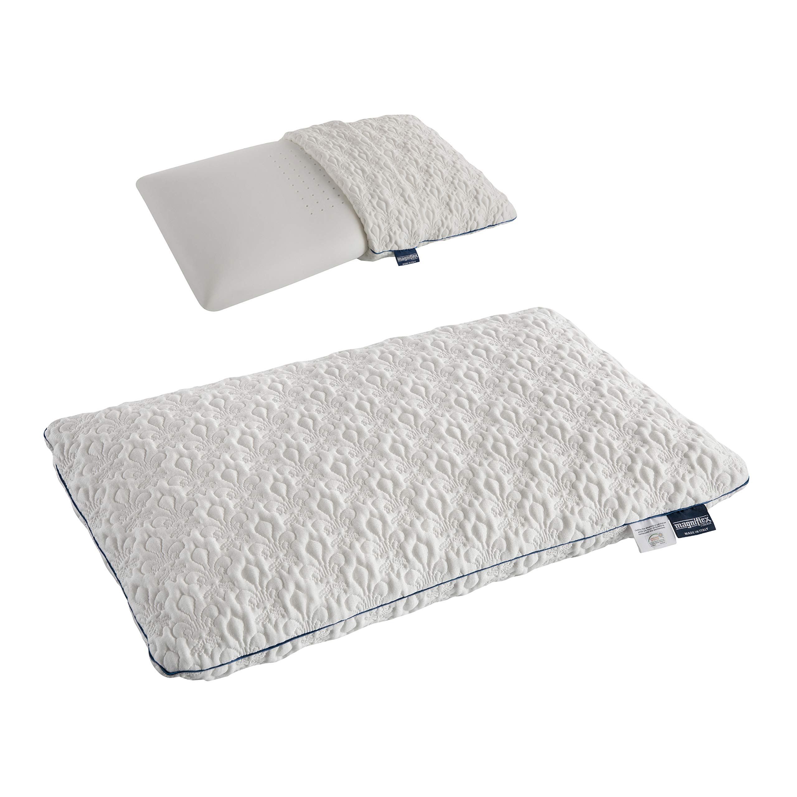 Magniflex Abbraccio Standard Pillow - Hypoallergenic & Sanitized Memory Foam Pillow for Side, Back & Stomach Sleepers - 100% Made in Italy - Perfect for Home, Hotel & Travel Use