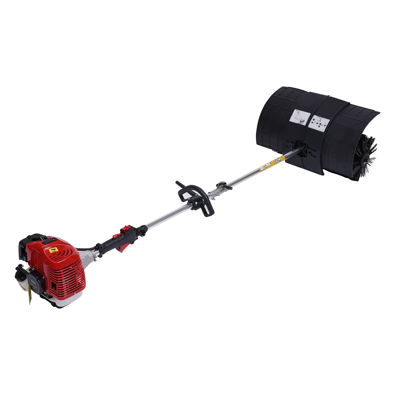52cc Gas Powered Walk Behind Sweeper - 2.3HP Outdoor Power Broom for Driveways, Turf & Artificial Grass - Heavy Duty Lawn Cleaning Machine (US Stock) - Perfect for Residential Yards, Commercial Properties & Landscaping Maintenance
