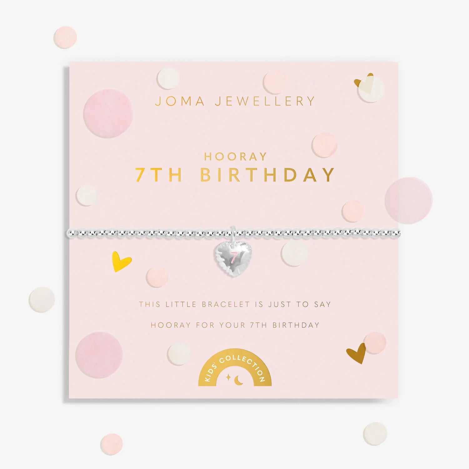 Joma Jewellery Kids Confetti Bracelet - 7th Birthday Gift for Girls, Adjustable & Hypoallergenic - Perfect for Birthdays, Parties & Special Occasions