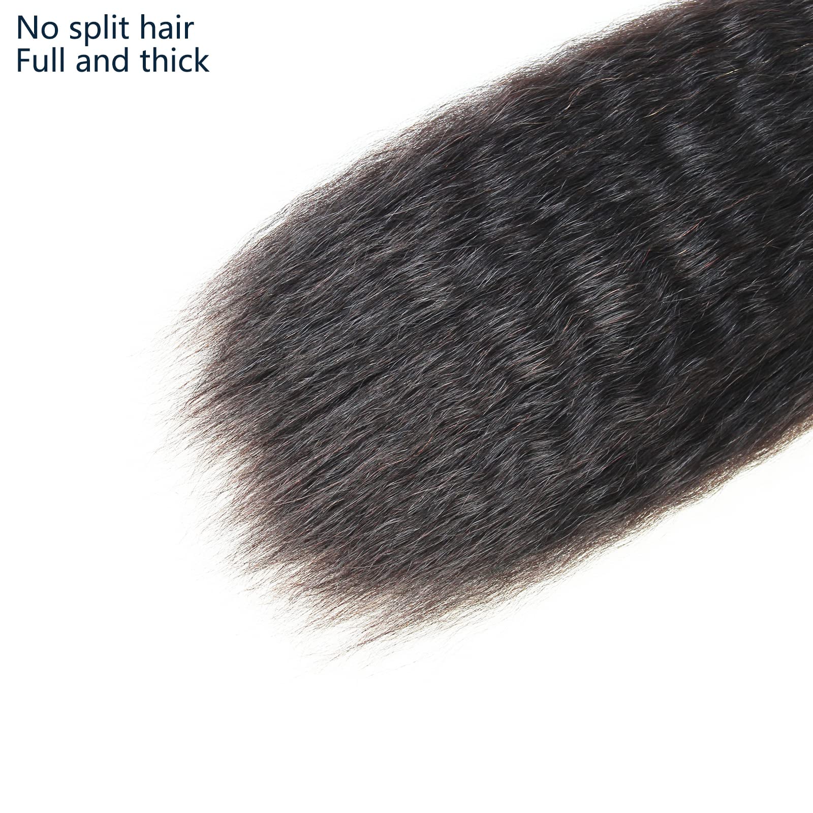 100% Unprocessed Brazilian Virgin Hair Bundles - Kinky Straight Yaki Weave 3 Bundles (22/24/26 Inch) | 12A Remy Human Hair Extensions in Natural Color | Perfect for Protective Styles, Weaves & Everyday Glam