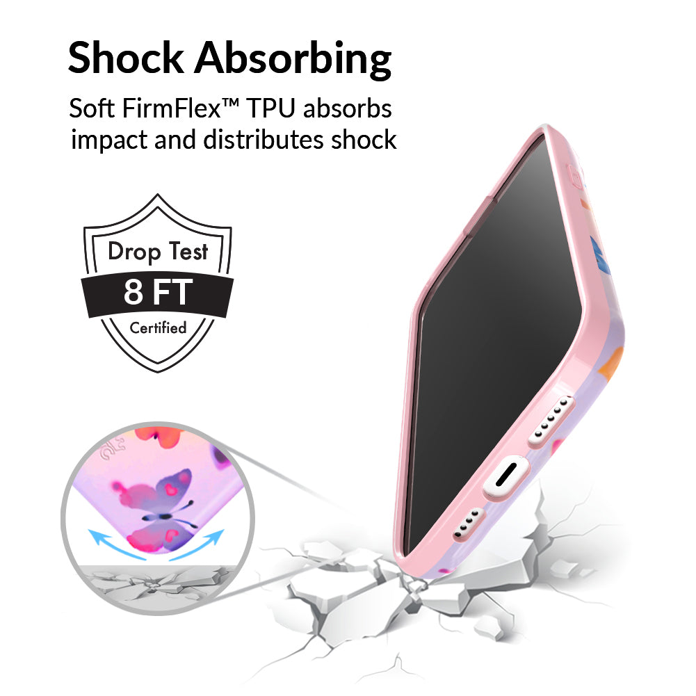 Aura Butterfly iPhone Case - Elegant Floral Design Protective Cover for iPhone 12/13/14/15 Pro Max - Perfect for Everyday Use, Travel & Special Occasions
