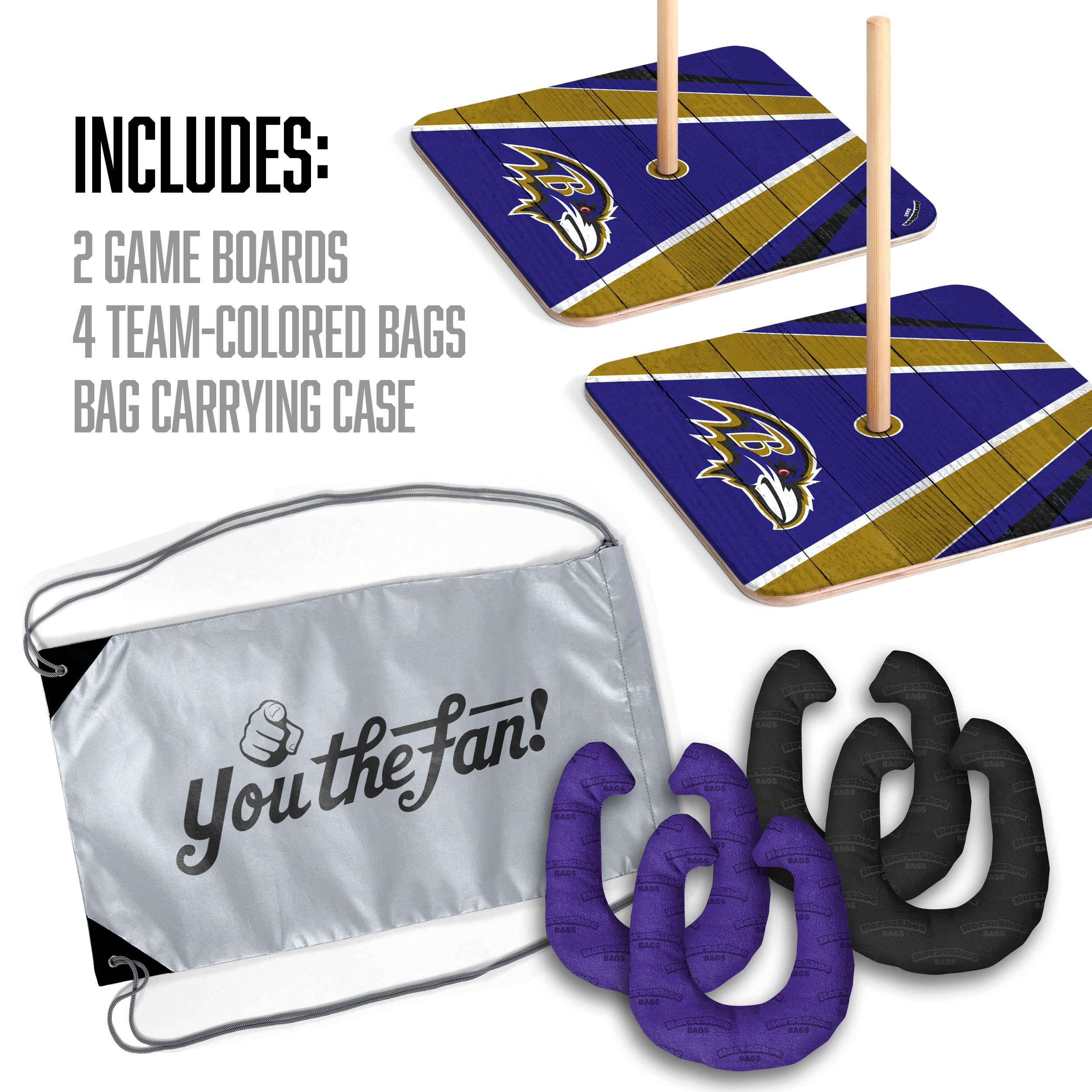 YouTheFan NFL Baltimore Ravens Horseshoe Bags - Officially Licensed Team Logo Tote & Grocery Bags for Football Fans | Perfect for Game Day, Shopping & Tailgating