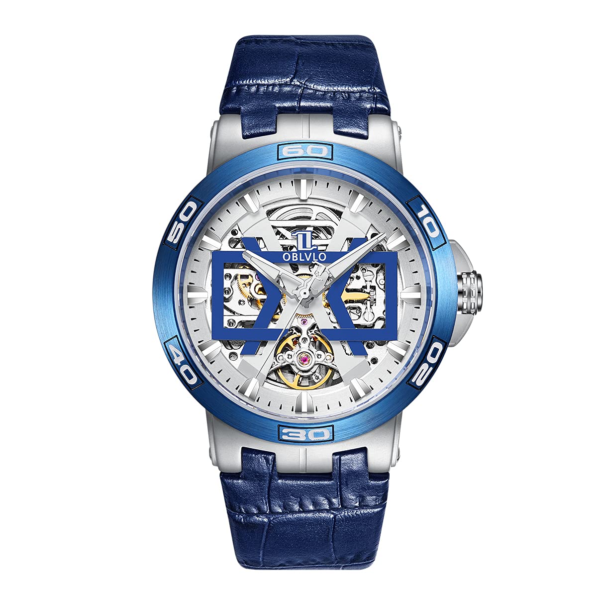 Men's Automatic Skeleton Watch - Waterproof Leather Strap for Sports & Daily Wear