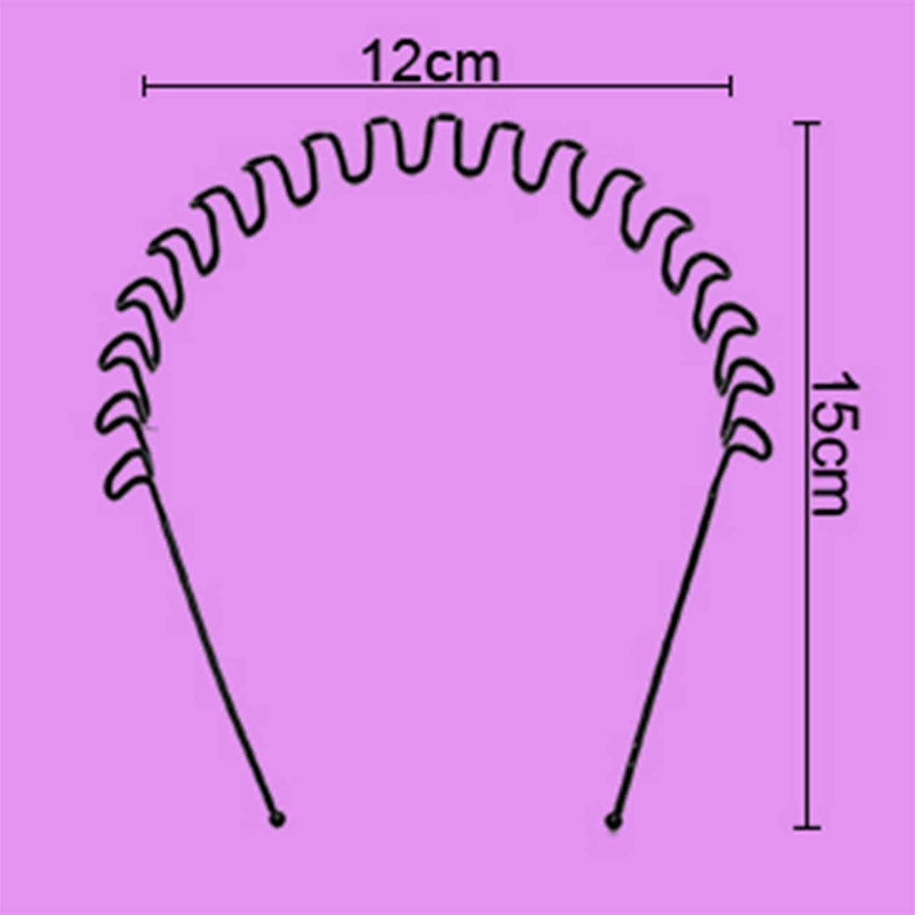 TRIPIN Unisex Metal Hair Band - Black Spring Zigzag Wave Headband for Men & Women - Sports & Daily Use Headwear Accessory - Perfect for Workouts, Running, Yoga, and Everyday Styling