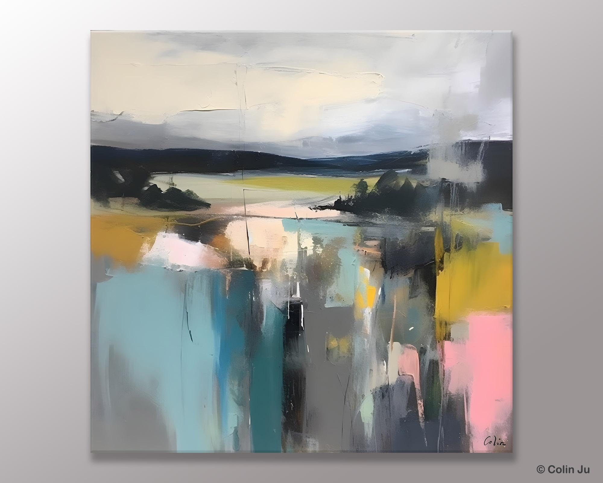 Contemporary Canvas Art - Original Modern Wall Decor, Acrylic Abstract Paintings for Living Room & Bedroom - Large Handmade Canvas Artwork for Home & Office Decor