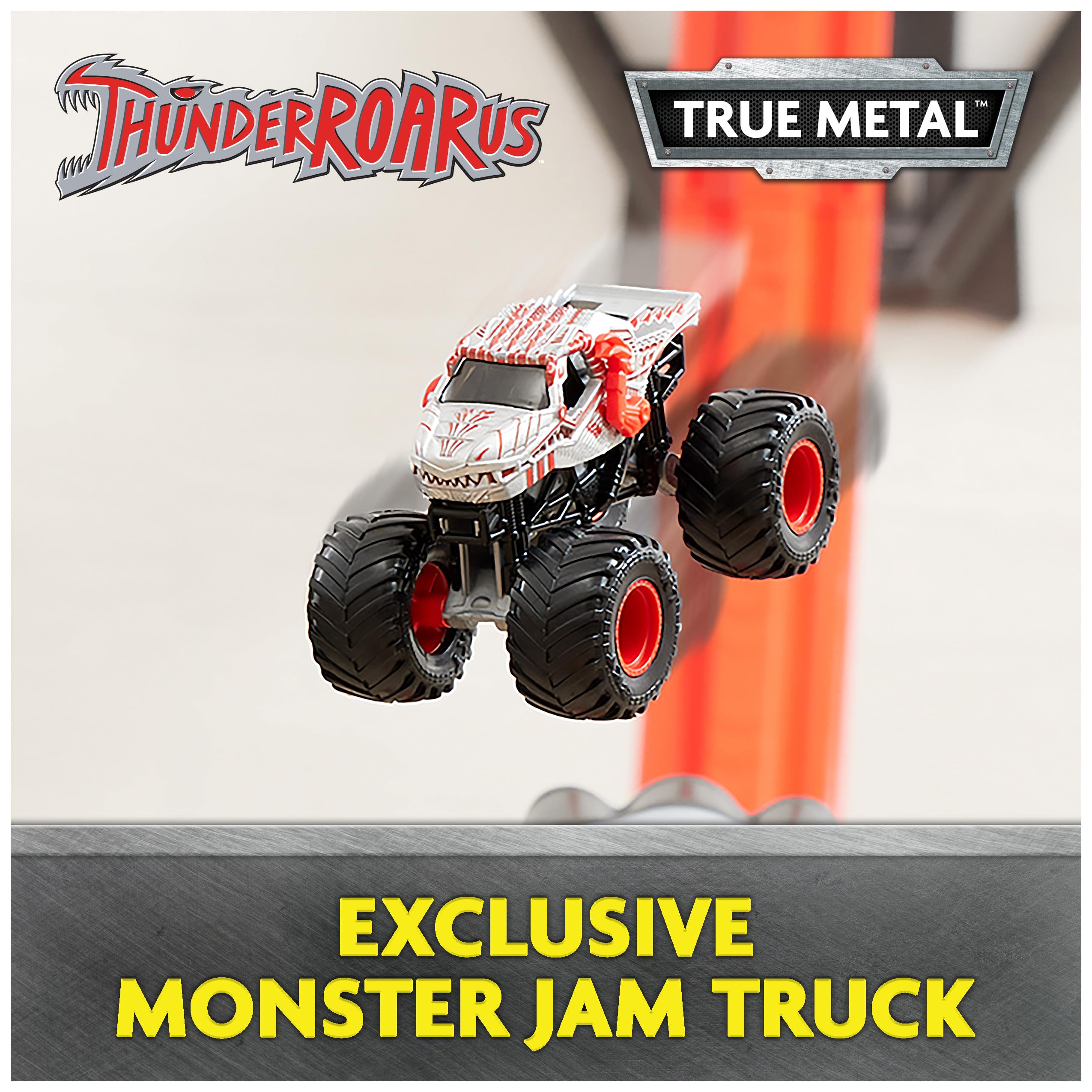 Monster Jam ThunderROARus Drop Playset with Exclusive Monster Truck - 6+ Feet Tall, Lights & Sounds, Dinosaur Toy for Kids Ages 4+ - Perfect for Birthday Gifts, Indoor Play & Monster Truck Battles