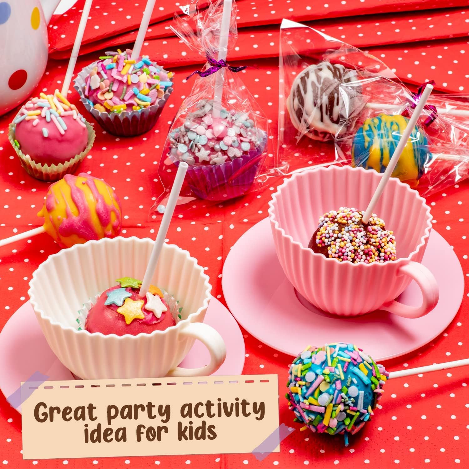 GirlZone Cake Pop Baking Kit for Kids Ages 10-12 - Includes Cake Pop Mold, Stand, Gift Bags & Decorating Pen - Fun Birthday Party Activity & DIY Dessert Making Set for Girls & Boys