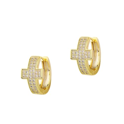 Cross Hoop Gold
