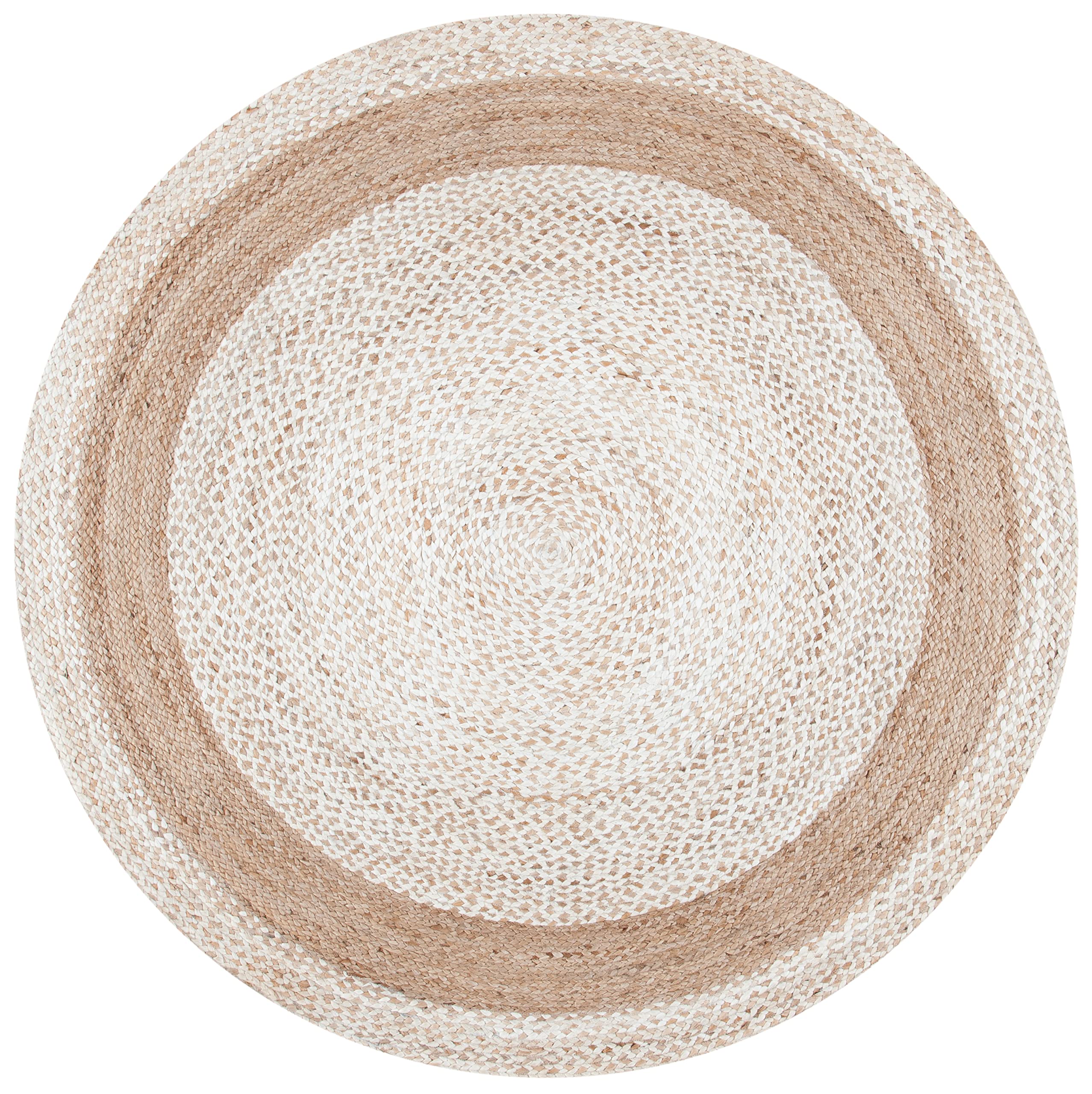 SAFAVIEH Natural Fiber Collection 6' Round Jute Area Rug with Border - NF888A - Eco-Friendly Natural Fiber Rug for Living Room, Bedroom & Boho Decor