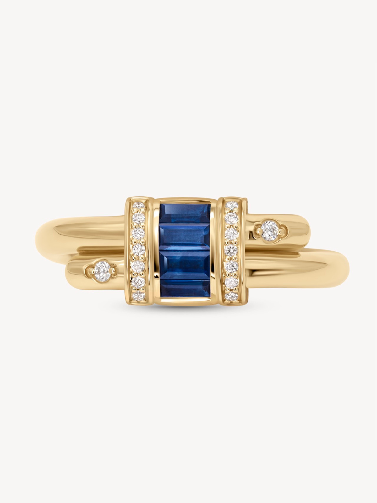 Exquisite Vaulted Sapphire Latch Ring - Genuine Blue Sapphire Jewelry for Women - Perfect for Engagement, Anniversary & Special Occasions