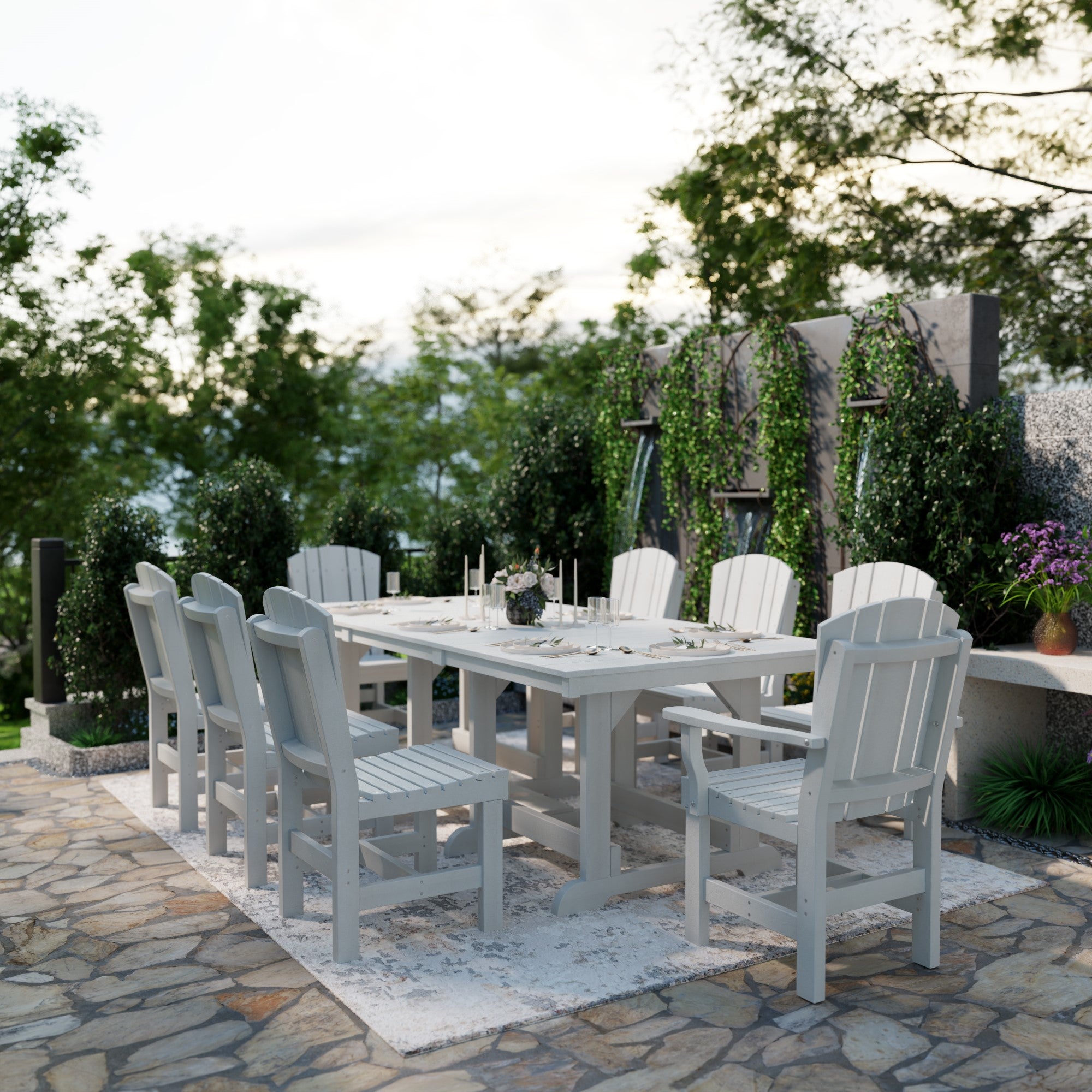 Heritage 9-Piece 44x94 Inch Dining Table Set - Perfect for Family Gatherings, Dinner Parties & Formal Dining Rooms