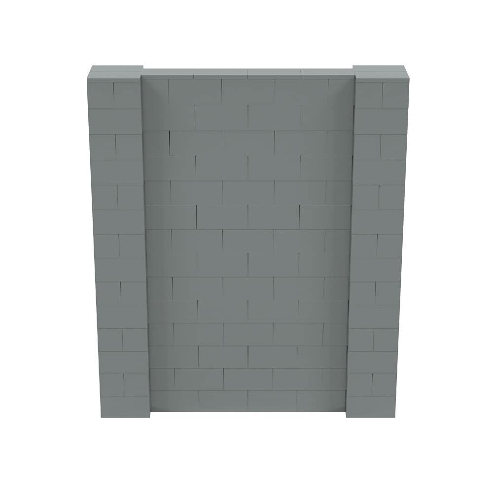 EverBlock 6’ x 7’ Modular Wall Building Kit - Reusable Plastic Blocks for Room Dividers, Partitions & Displays | Easy Connect System for Indoor & Outdoor Structures | Perfect for Offices, Events, Classrooms & Home Organization | Silver