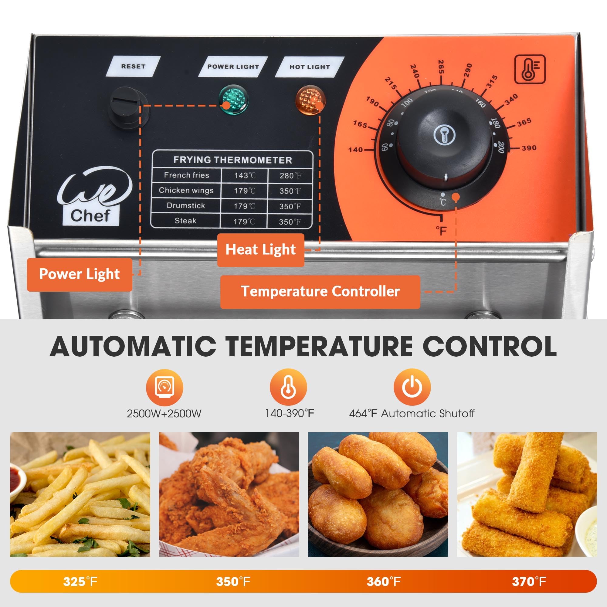 5000W Commercial Dual Tank Deep Fryer - 24L Stainless Steel Electric Countertop Fryer with Dual Baskets & Overheat Protection for Restaurants, Fast Food, Catering - Perfect for Frying Chicken, Fish, French Fries & Donuts