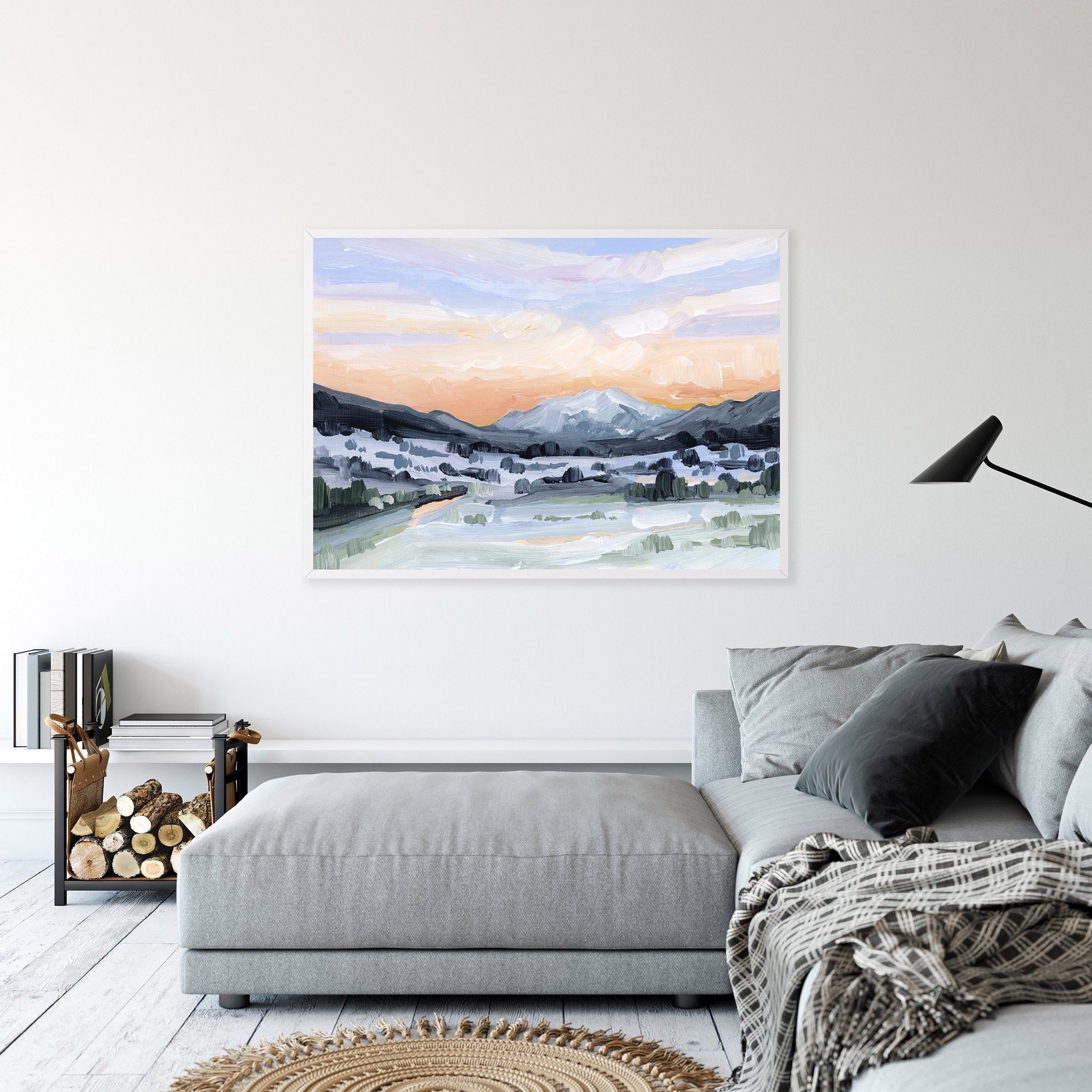 Peach Skies Art Print - Vibrant Sunset Wall Decor for Living Room, Bedroom & Office - Perfect for Home & Office Aesthetics