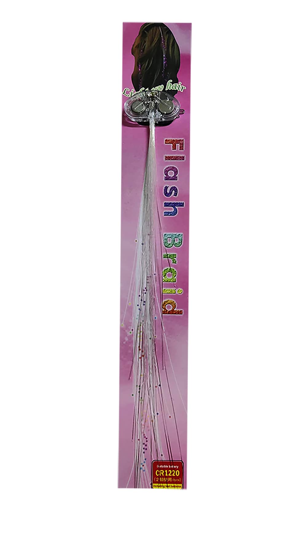 BITONA® LED Fiber Optic Hair Barrettes - Light Up Hair Clips for Braids, Parties & Fashion (1 Piece, Random Color) | Glow in The Dark Hair Accessories for Raves, Concerts & Night Events