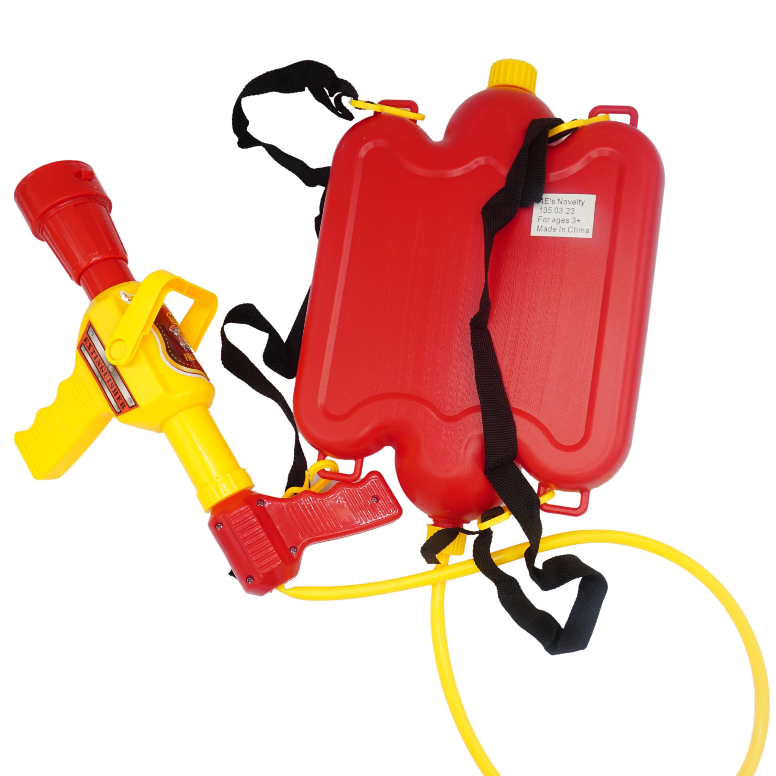 **4E's Novelty Firefighter Backpack Water Gun Blaster for Kids – Tank with Hose Shooter, Super Soaker Water Gun for Outdoor Play, Fireman Pretend Play Toy for Boys & Girls – Perfect for Summer Fun, Pool Parties, and Backyard Battles**