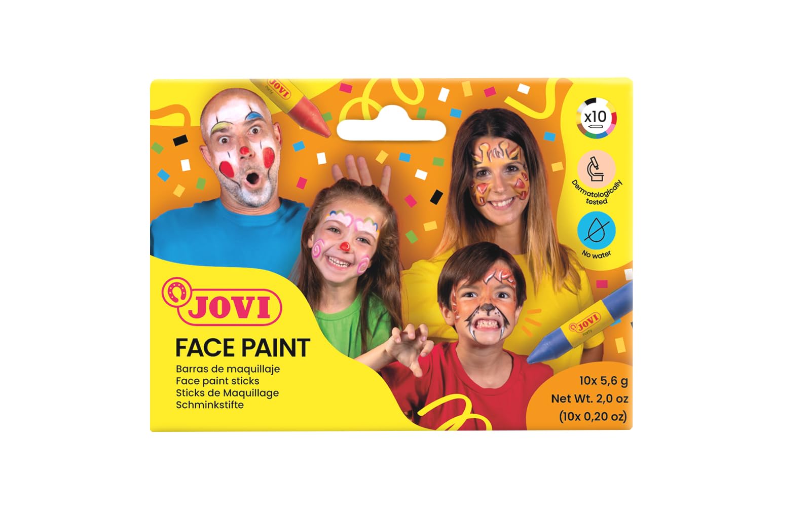 Jovi 176 - Face Makeup Sticks (10pcs) Multicolor for Kids & Halloween