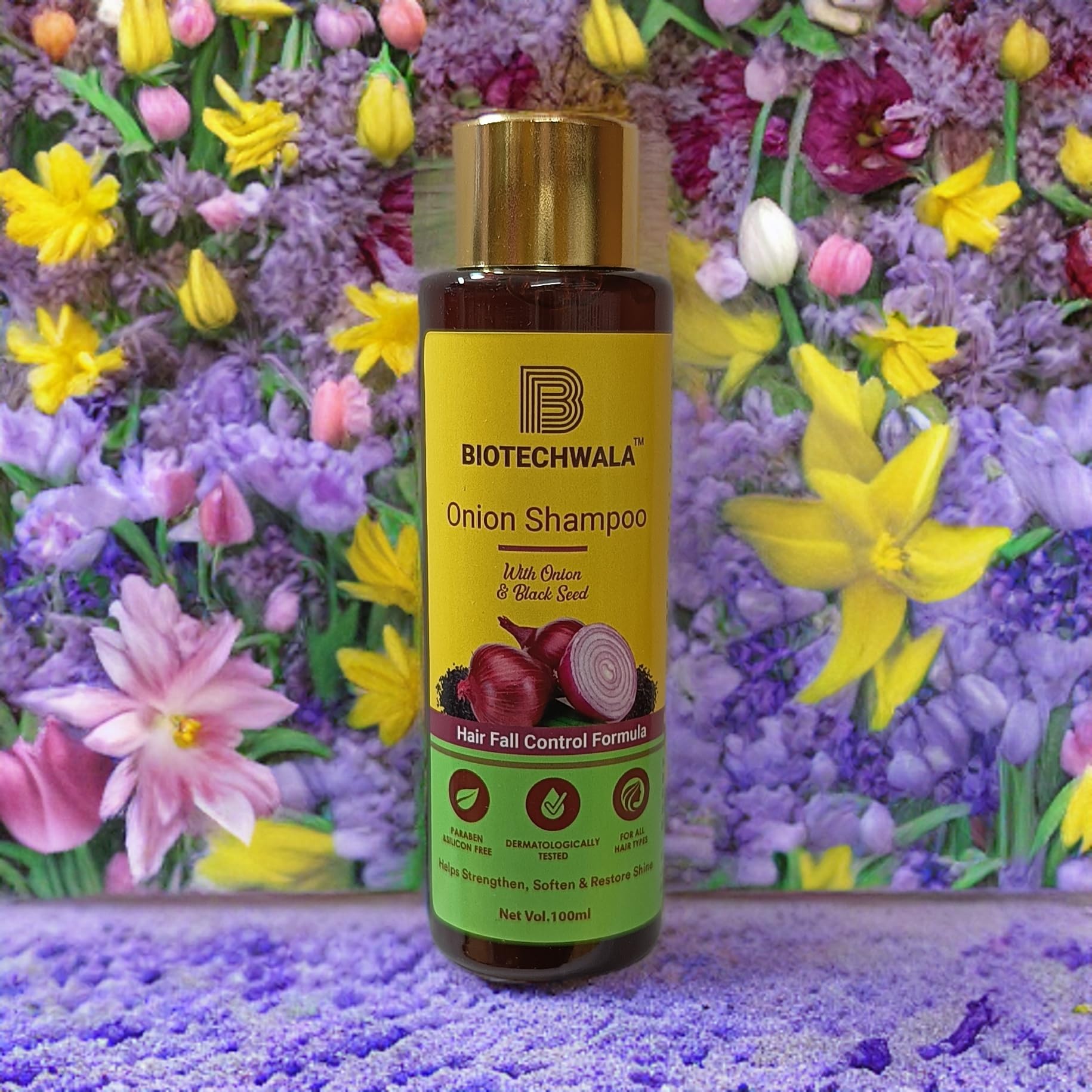Biotechwala Onion Shampoo for Hair Growth & Thickness - Sulfate-Free Natural Hair Care with Onion Extract - Perfect for Dry, Damaged Hair & Scalp Health