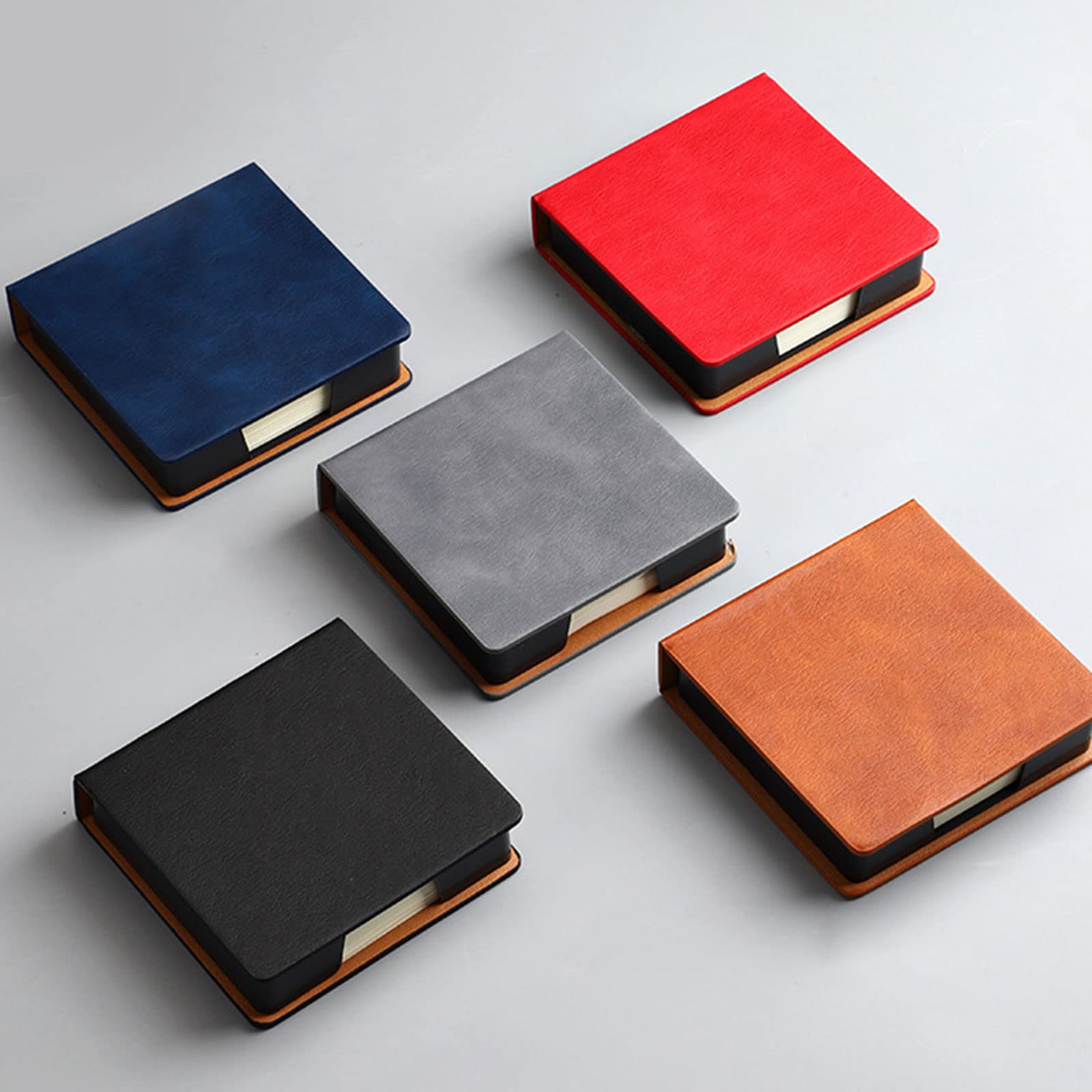 Premium Leather Note Pad Holder with Lid - Sticky Notes Dispenser & Name Card Organizer for Office, School, and Desk Use - Durable Memo Pad Storage Box for Daily Organization