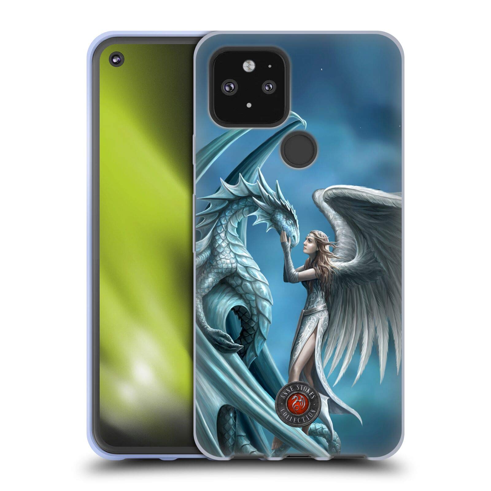 Anne Stokes Silverback Dragon Friendship Soft Gel Case for Google Pixel 5 5G | Officially Licensed by Head Case Designs | Perfect for Daily Use, Travel, and Gift Giving