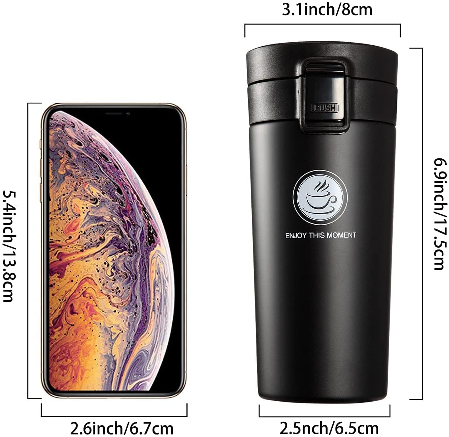 SIRMITI 32oz Stainless Steel Vacuum Insulated Water Bottle - Double Wall Thermos for Hot & Cold Drinks - Leakproof Travel Mug for Office, School, Gym, Hiking & Outdoor Activities