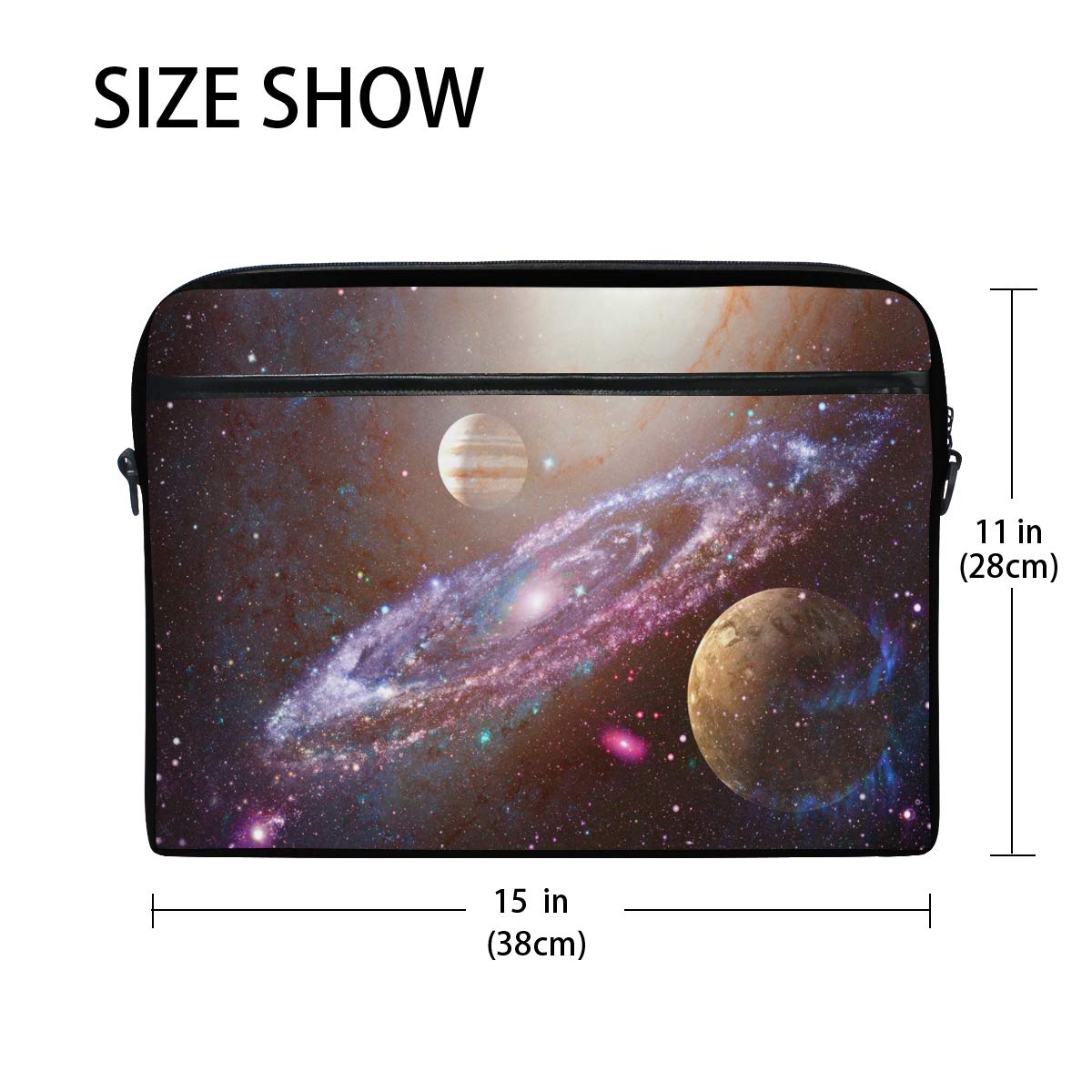 **QMXO 14-14.5 Inch Laptop Sleeve Case - Galaxy Planet Space Design, Protective Shoulder Bag for MacBook, Dell, HP - Perfect for Office, Travel & School (Men & Women)**