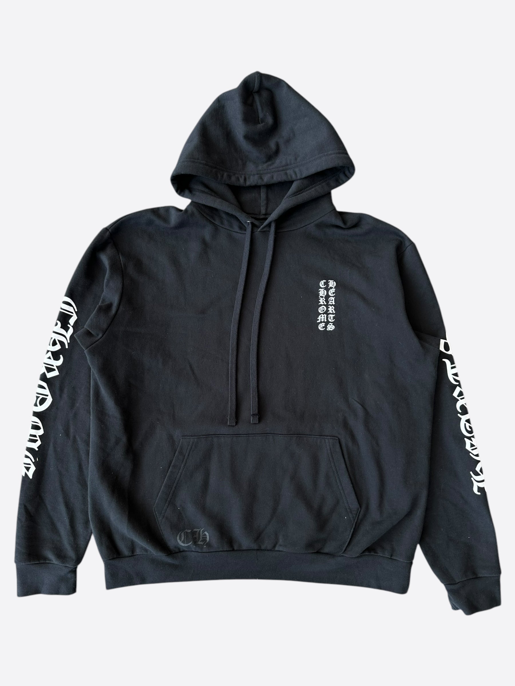 Chrome Hearts Black & White Script Logo Hoodie - Stylish Streetwear Pullover for Men & Women | Perfect for Casual Outfits, Urban Fashion & Everyday Wear