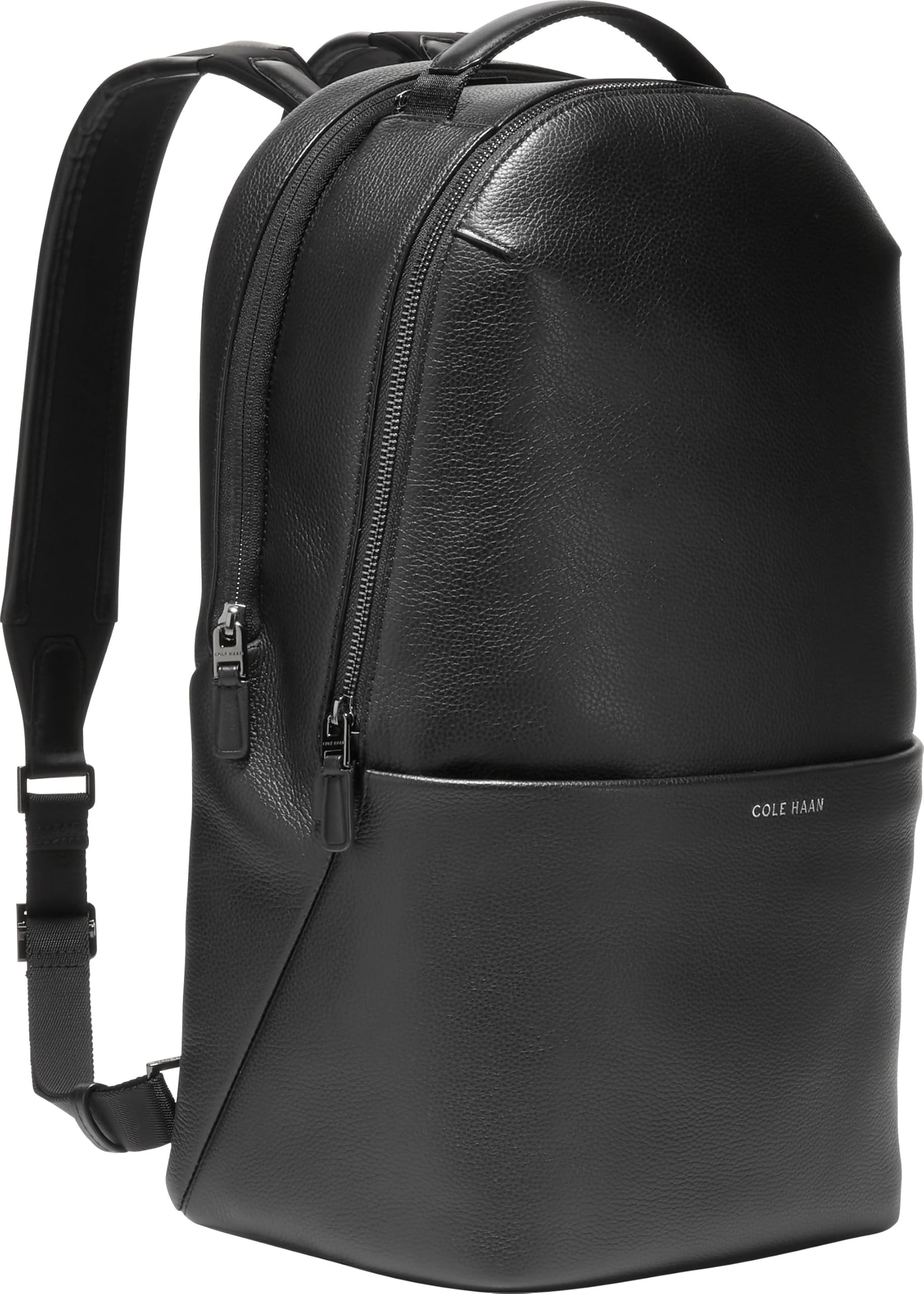 Cole Haan Triboro Backpack for Men & Women - Stylish Durable Laptop Backpack with Multiple Pockets, Water-Resistant Black Daypack for Work, School, Travel & Commuting