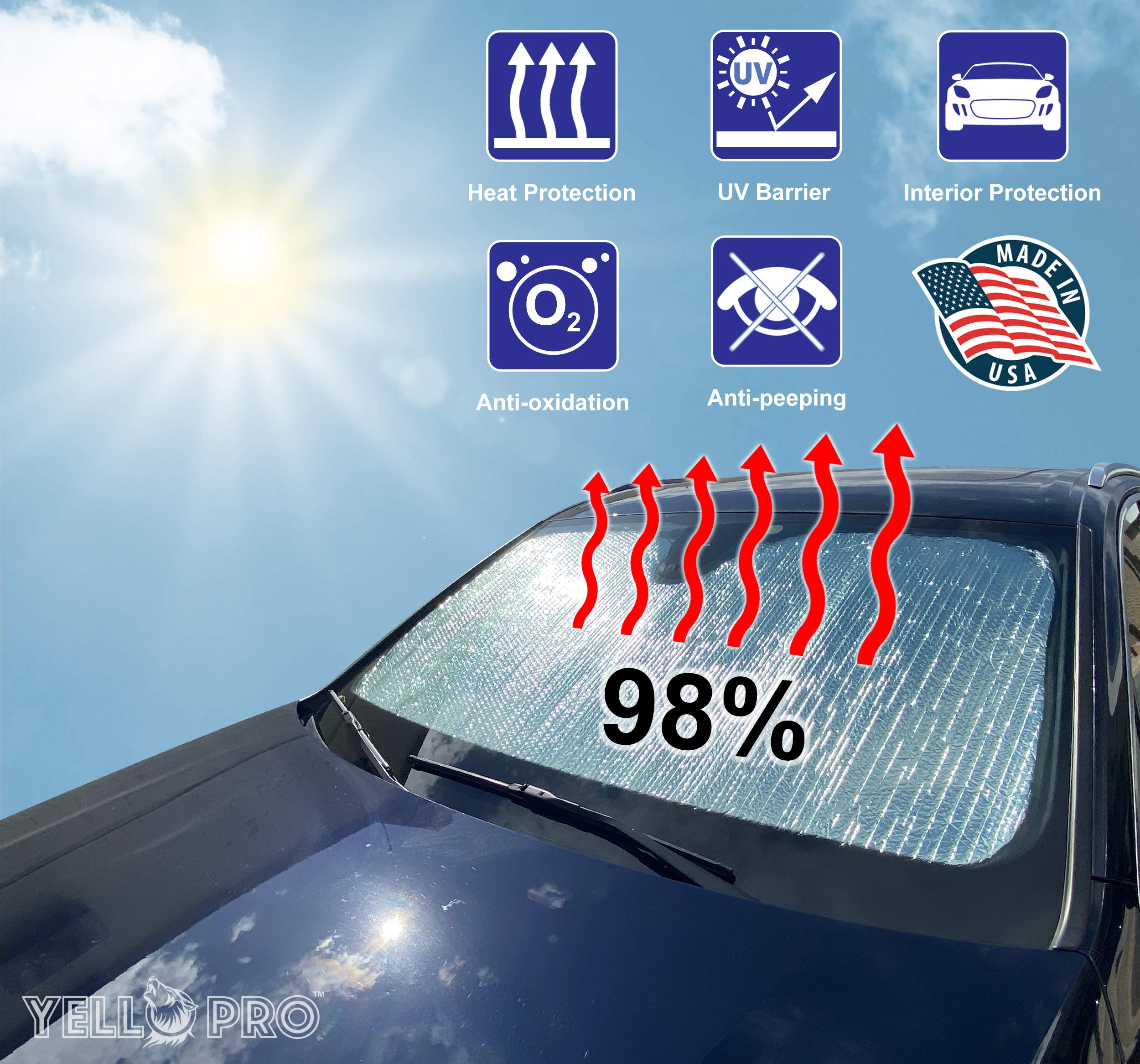 Custom Fit Reflective Windshield Sunshade for 2019-2025 Honda Passport SUV (All Trims) - UV Protection & Heat Shield | Perfect for Parking, Road Trips & Summer Protection