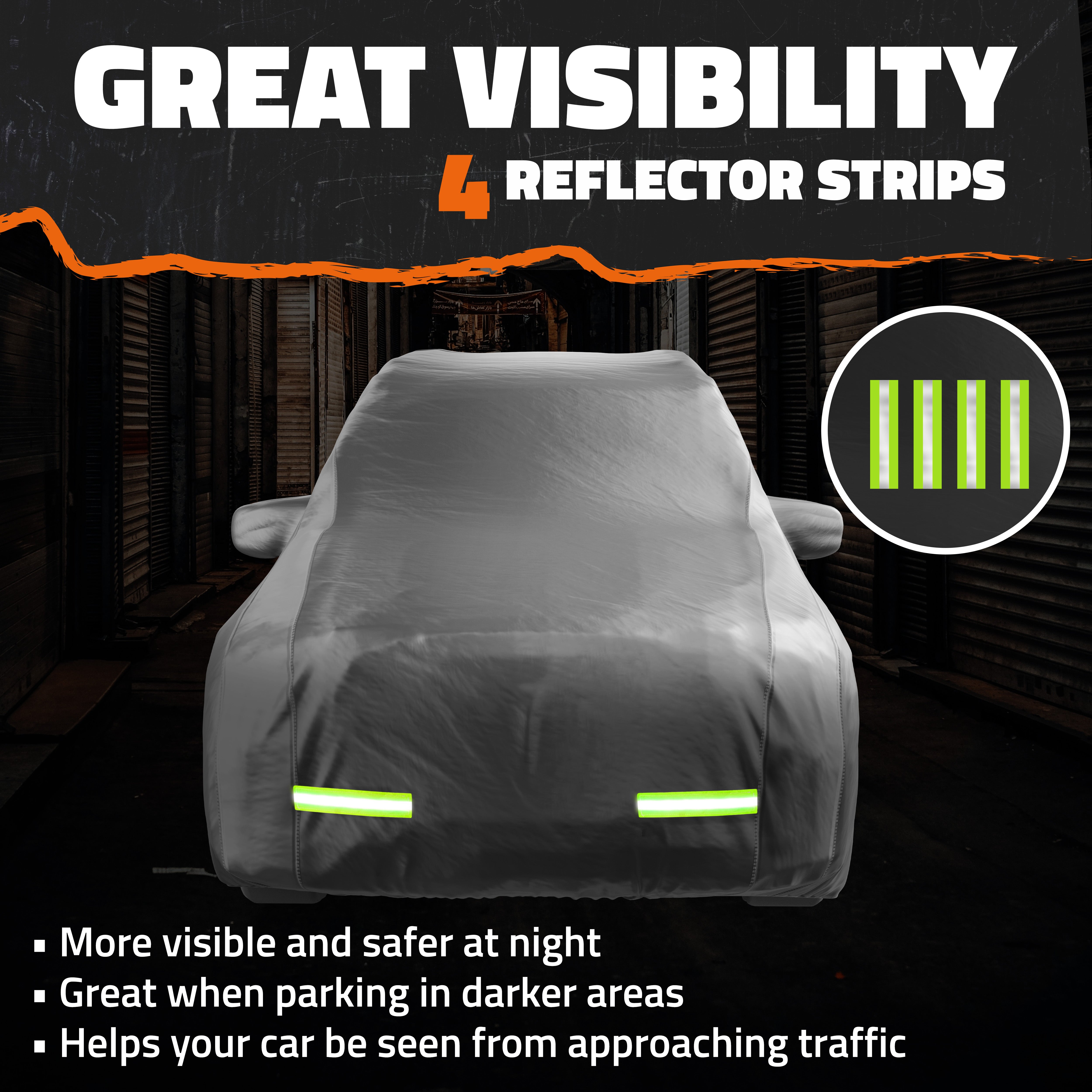 Premium Waterproof SUV Car Cover - Heavy Duty Polyester Material for All-Weather Protection - Ideal for Outdoor Parking & Long-Term Vehicle Storage