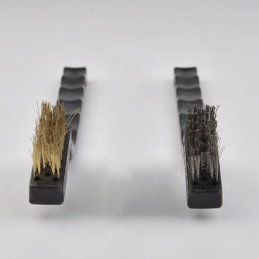 **Lanebudd Stainless Steel Wire Brush & Copper Wire Brush Set - 6 Pcs for Industrial Cleaning, Rust Removal, and Welding Slag - Heavy-Duty Metal Scrubber for Tools, Grills, and Auto Parts**