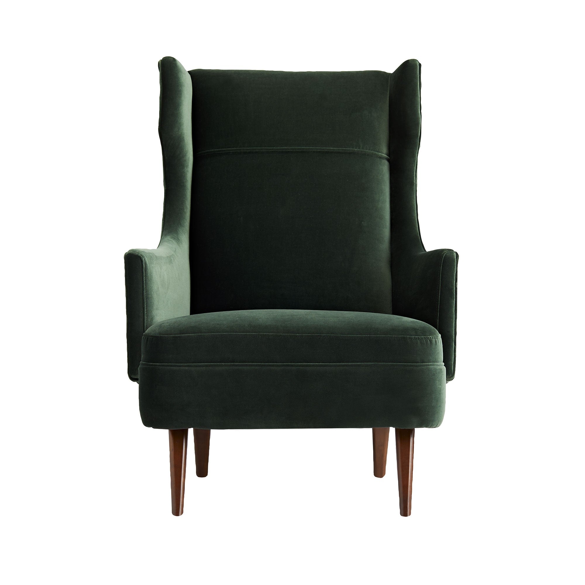 Budelli Wing Chair in Forest Velvet - Luxurious Velvet Accent Chair for Living Room, Bedroom, or Office - Perfect Reading Chair & Cozy Lounge Seating