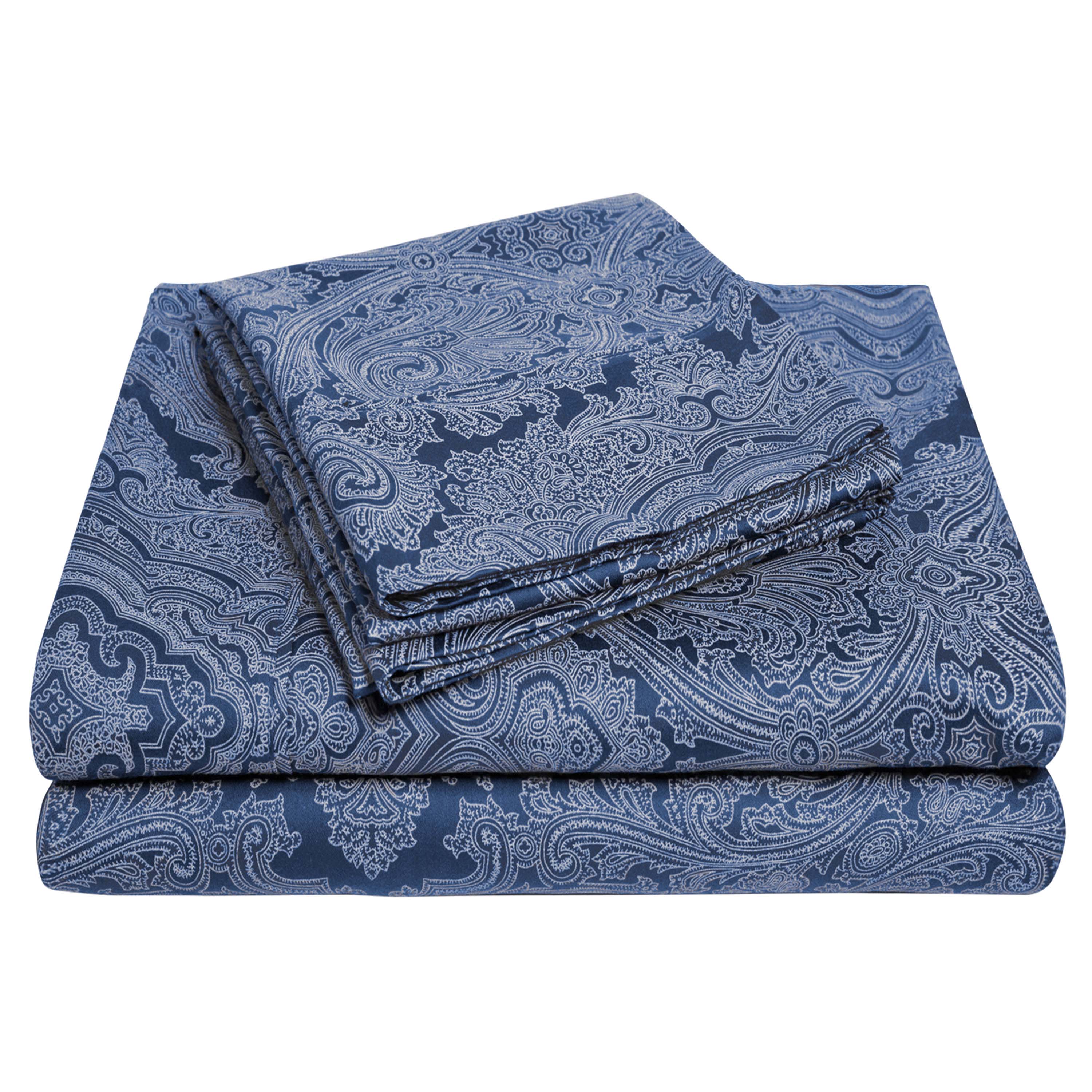 Italian Paisley 600 Thread Count Cotton Blend Deep Pocket Sheet Set - Ultra Soft Bedding for Queen & King Size Beds - Perfect for Luxury Hotels, Guest Rooms & Master Bedrooms