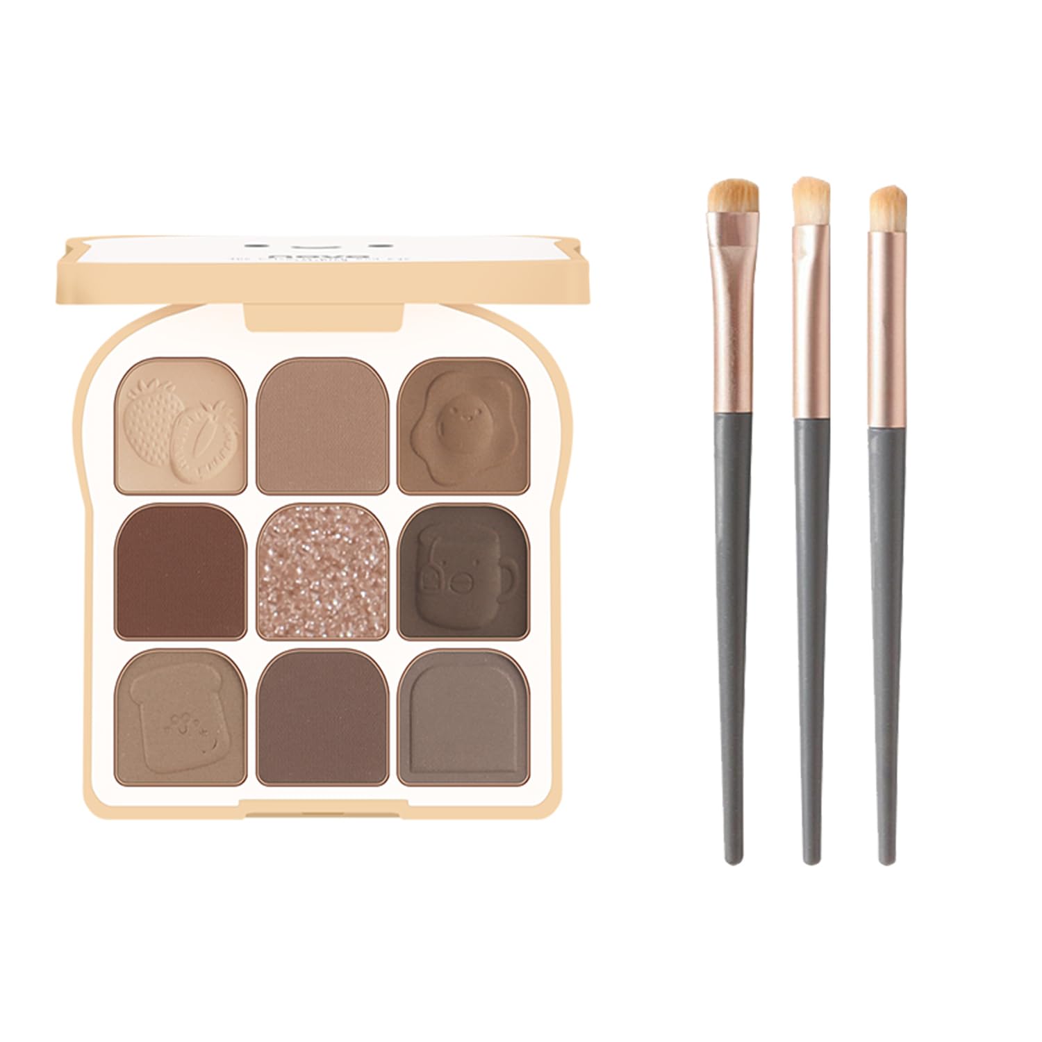 9 Colors Eyeshadow Palette with 3 Brushes - Nude Matte Shimmer Neutral Glitter Long Lasting Highly Pigmented Makeup Set for Women | Perfect for Daily Use, Party & Professional Makeup Looks #02