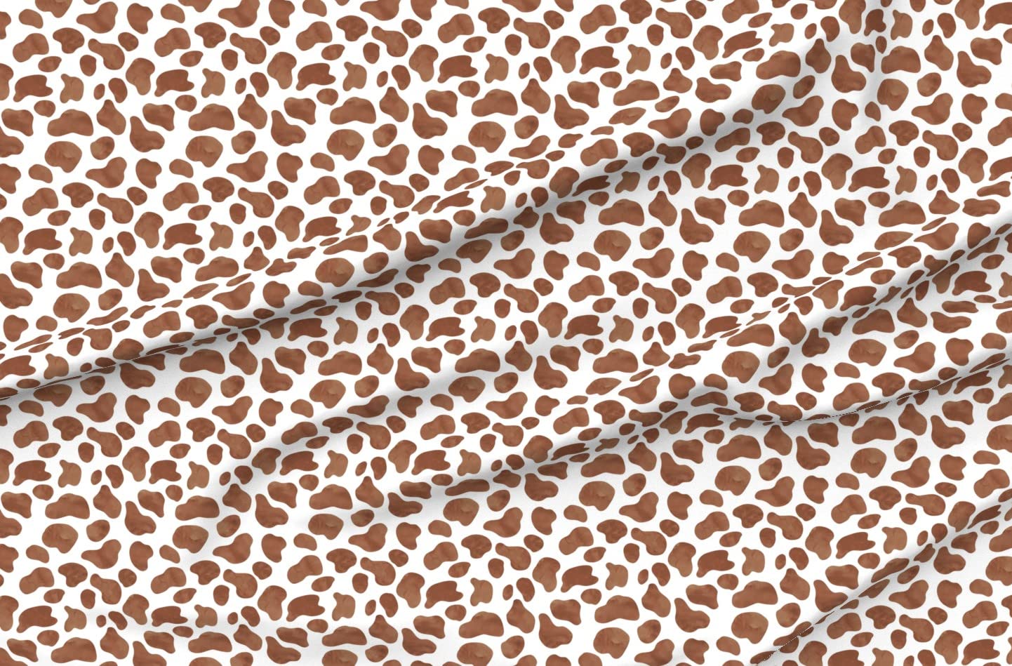 Premium Cow Print French Gold & Brown Spotted Animal Farm Fabric by Spoonflower - Soft Minky Material for Sewing Baby Blankets, Quilt Backing & Plush Projects - Perfect for Nursery Decor, DIY Crafts & Farmhouse Style Home Decor