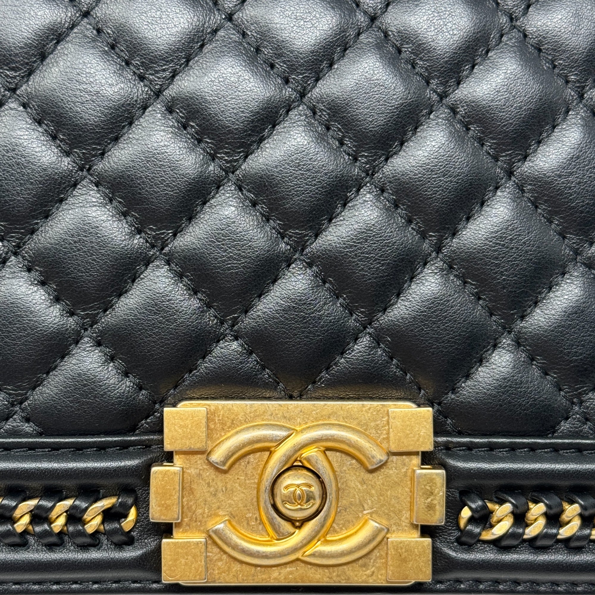 Chanel Black Medium Boy Top Handle Bag - Luxury Designer Handbag for Women | Perfect for Evening Parties, Date Nights & Special Occasions