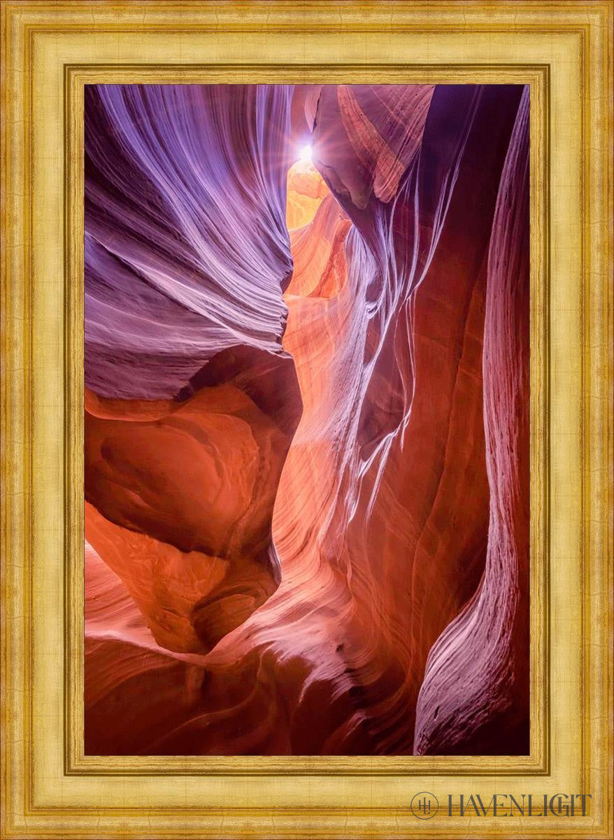 Antelope Canyon Sunburst Wall Art - Stunning Desert Landscape Photography Print for Home & Office Decor | Perfect for Living Room, Bedroom, or Gift