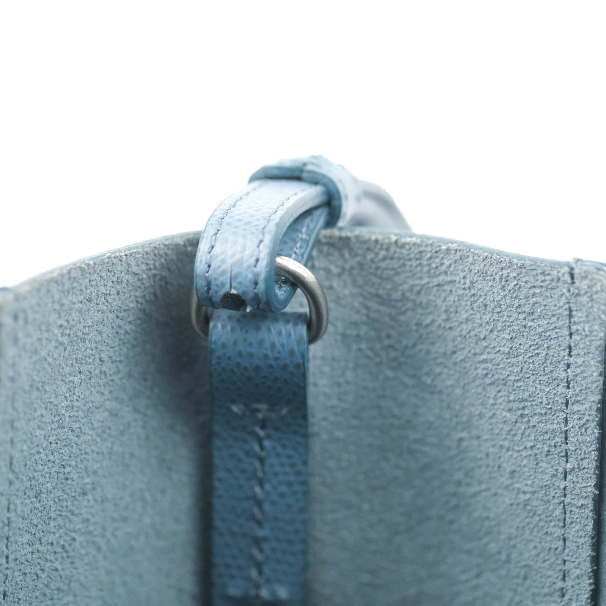 Celine Small Vertical Cabas Tote Bag in Blue Grained Calfskin Leather with Silver Hardware - Perfect for Work, Travel & Everyday Use