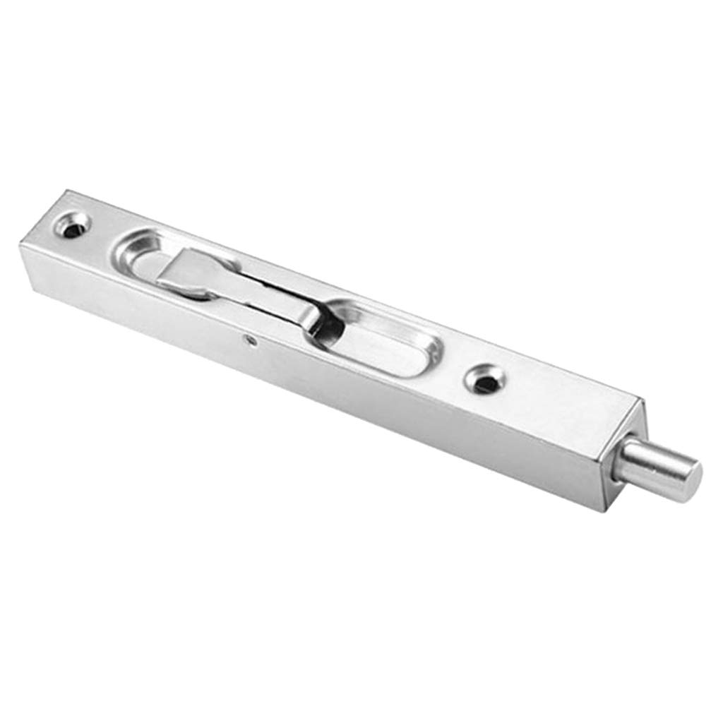 Baoblaze 10-Inch Stainless Steel Flush Door Latch Security Lock for Wooden Doors - Silver Finish | Heavy Duty Door Lock for Home, Office & Commercial Use | Rustproof & Durable Door Hardware