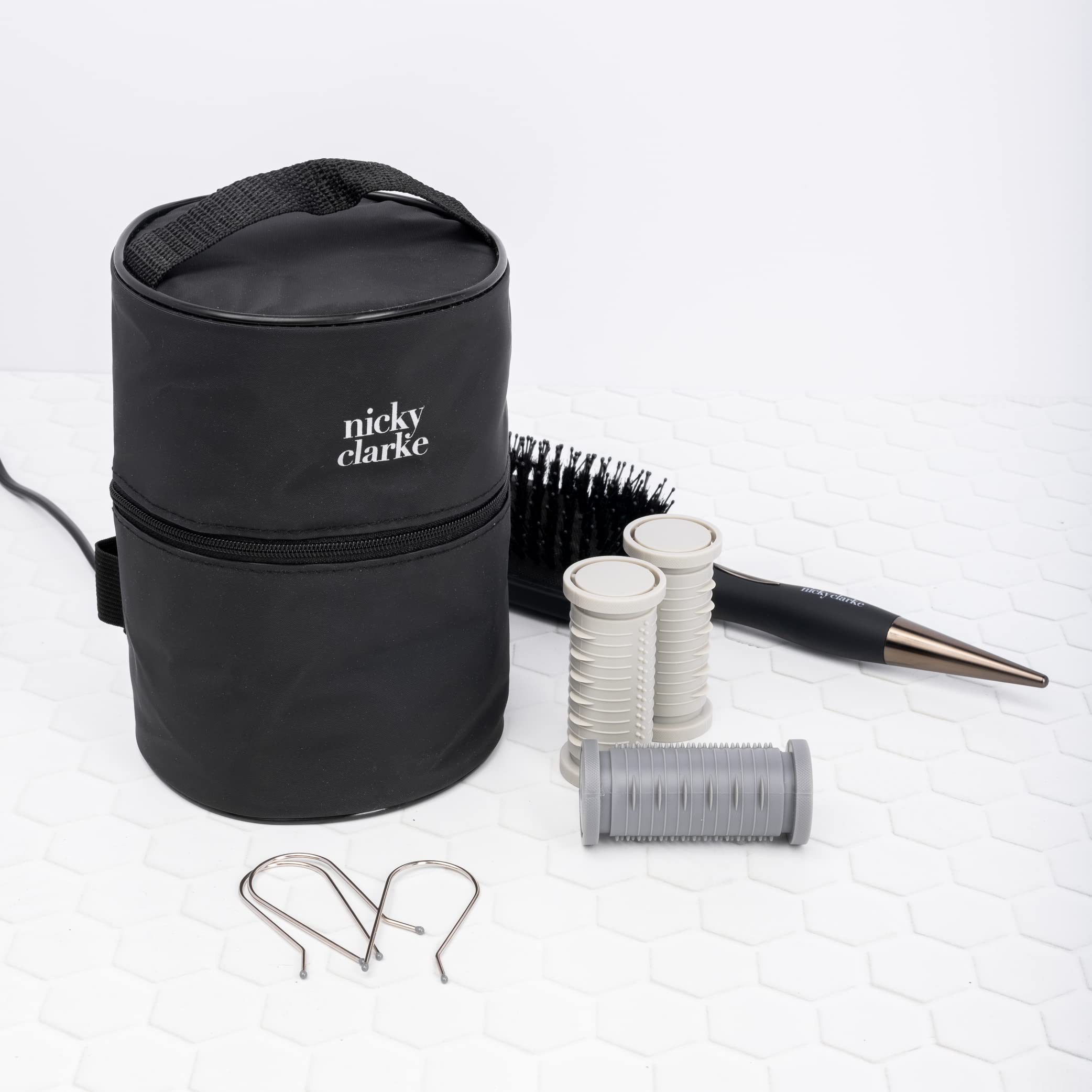 Nicky Clarke Classic Compact Rollers for Hair Styling - Travel-Friendly Hot Rollers for Curls & Volume - Perfect for Home Use, Salon Styling & On-The-Go