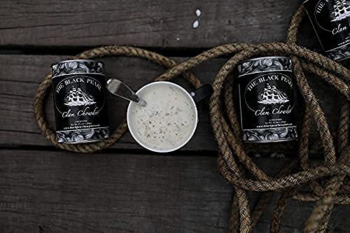 Premium Black Pearl New England Clam Chowder Condensed Soup - 15oz (3-Pack) | Authentic Seafood Flavor for Quick Meals, Camping & Emergency Food Supply