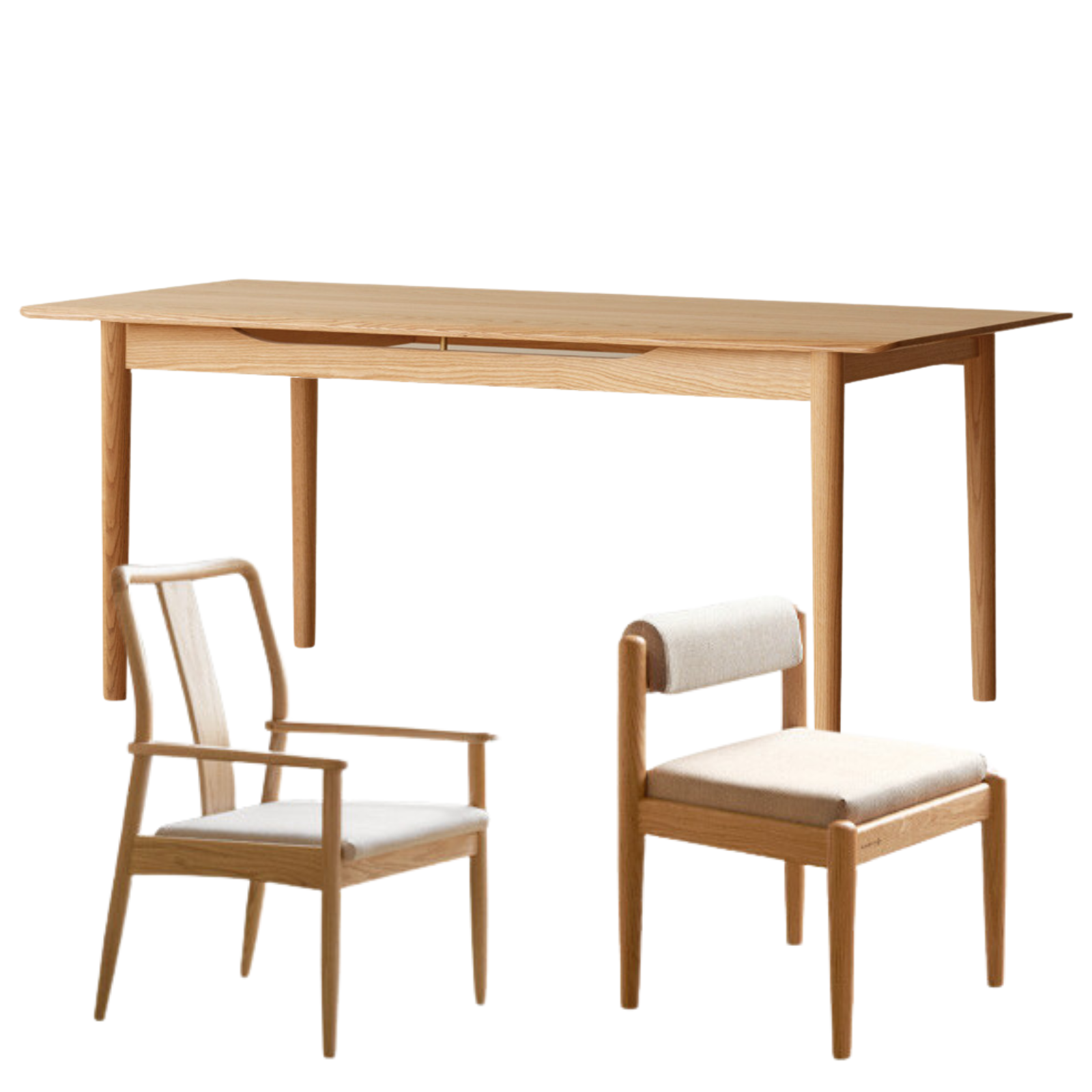 62.9x29.5x29.1 inch / 160x75x74 cm / Natural Wood Color / Tea table+chair pcs 5