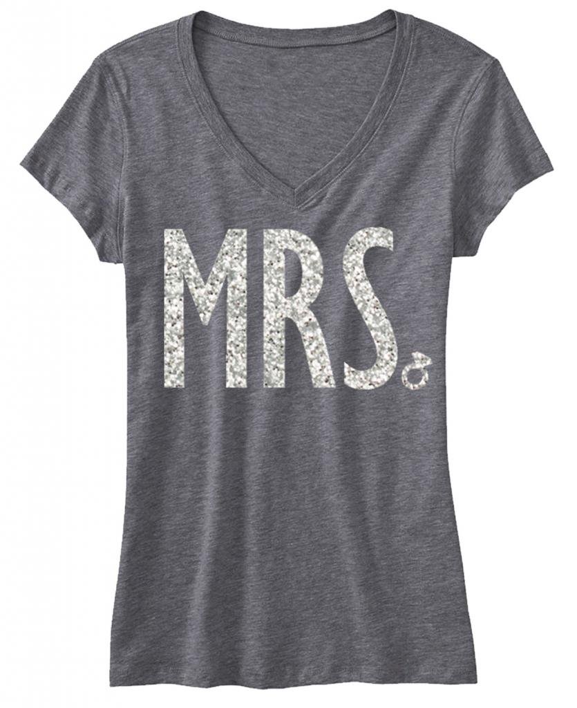NoBull Women's MRS. Glitter Bride Shirt - Sparkling Bridal Party T-Shirt for Bachelorette, Wedding Shower & Rehearsal Dinner