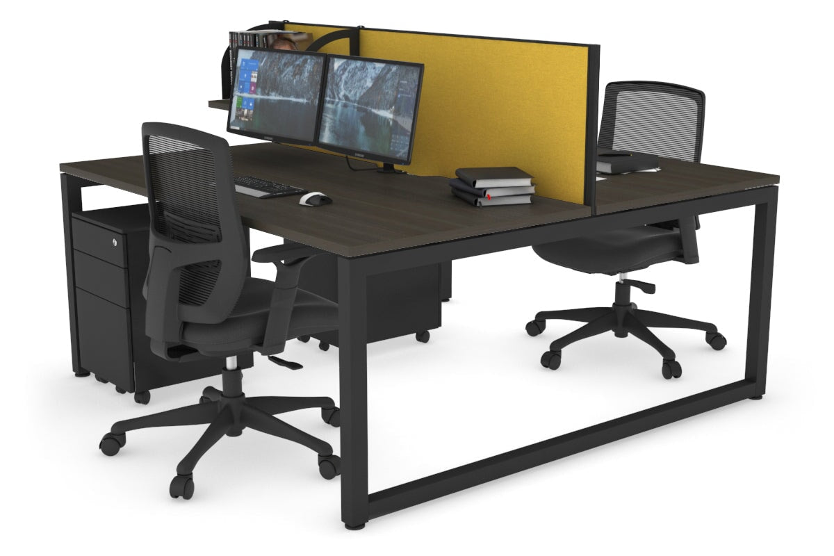 Quadro Loop Legs 2 Person Office Workstation - 1600L x 800W with Cable Management - Modern Shared Desk for Collaborative Workspaces & Home Offices