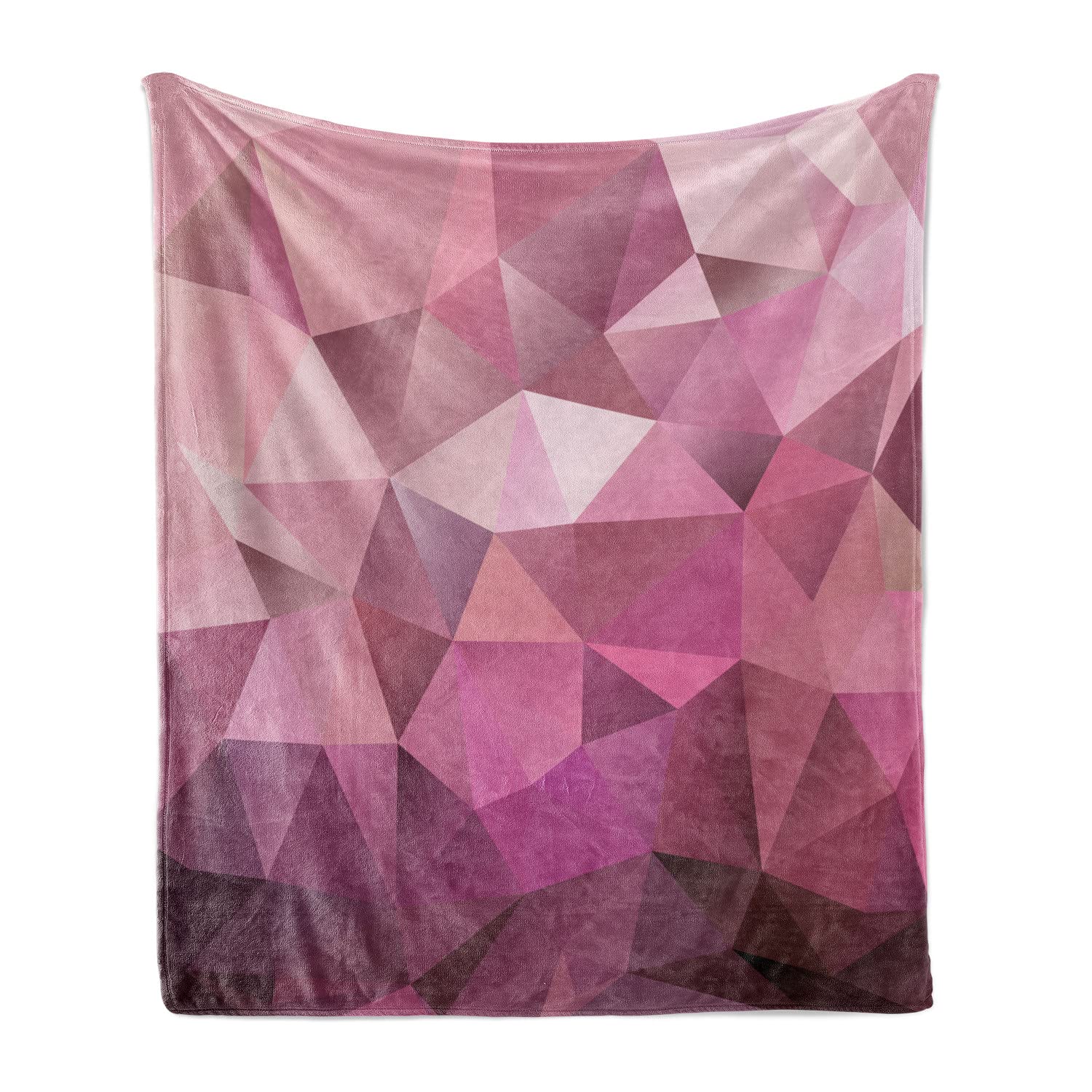 Ambesonne Abstract Throw Blanket - Soft Flannel Fleece Geometric Triangle Pattern Blanket for Couch, Bed & Sofa - 70