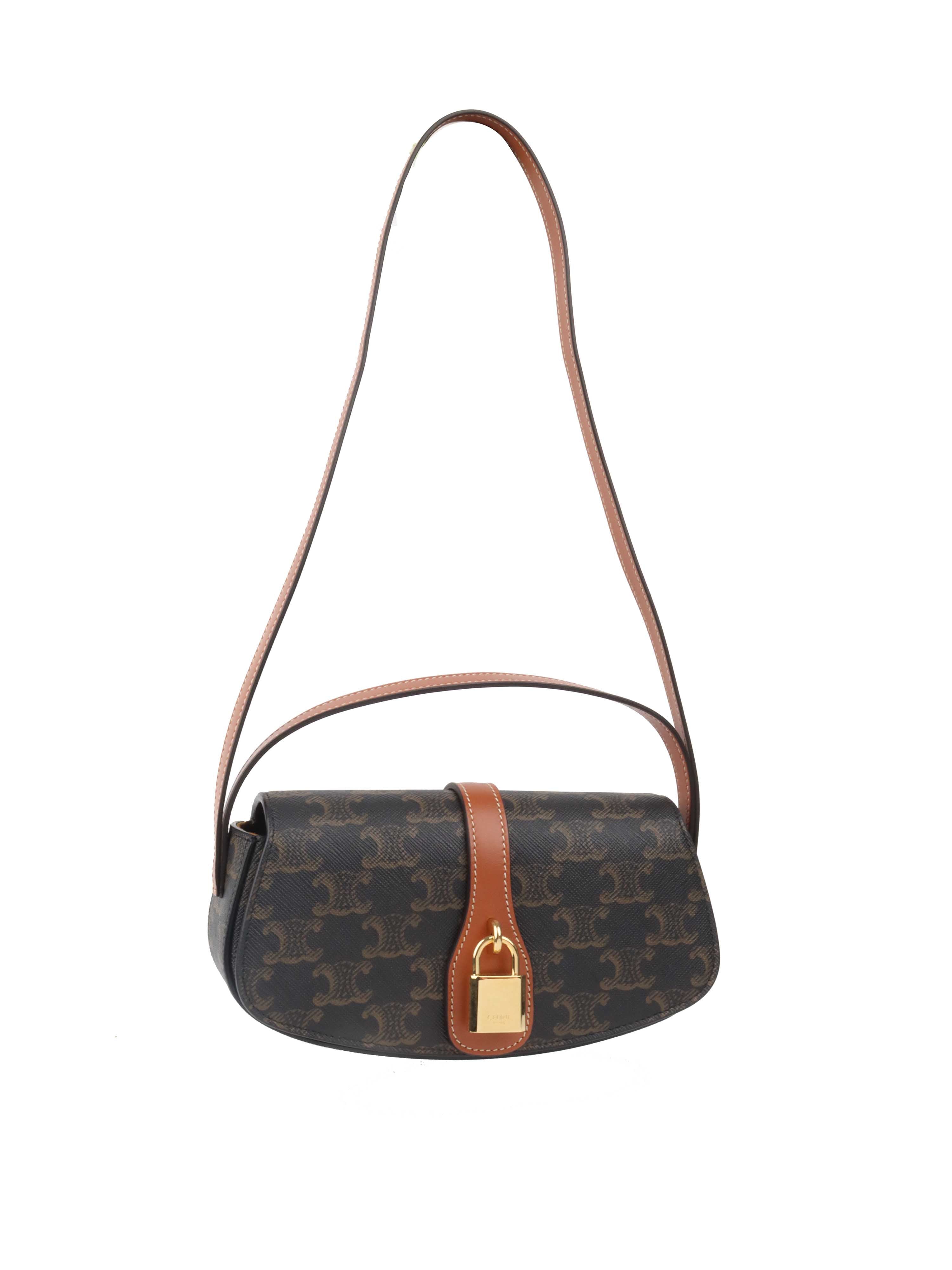Celine Triomphe Canvas Clutch with Strap - Elegant Crossbody Bag for Women | Perfect for Evening Events, Parties & Date Nights