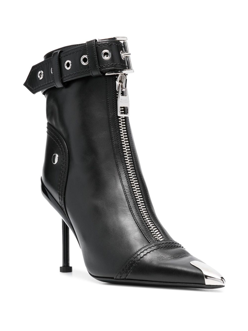 Alexander McQueen Black Leather Boots for Women - Stylish & Comfortable Ankle Boots for Casual Wear, Office & Night Out