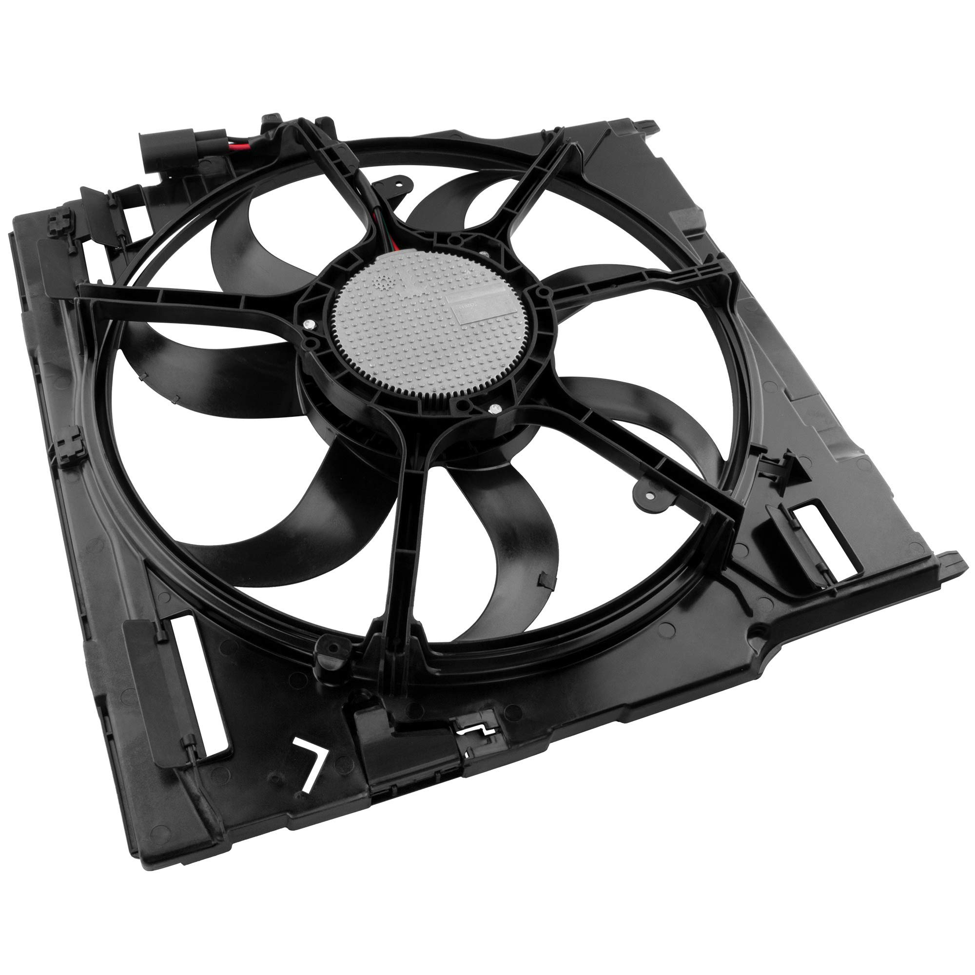 BOXI 17427533558 Engine Radiator Cooling Fan Assembly Compatible with BMW E70 X5 2007-2010 3.0L L6 & 4.8L V8 - Direct Replacement for OE# 17427598740 17428618240 - Perfect for Engine Overheating Prevention & Summer Driving